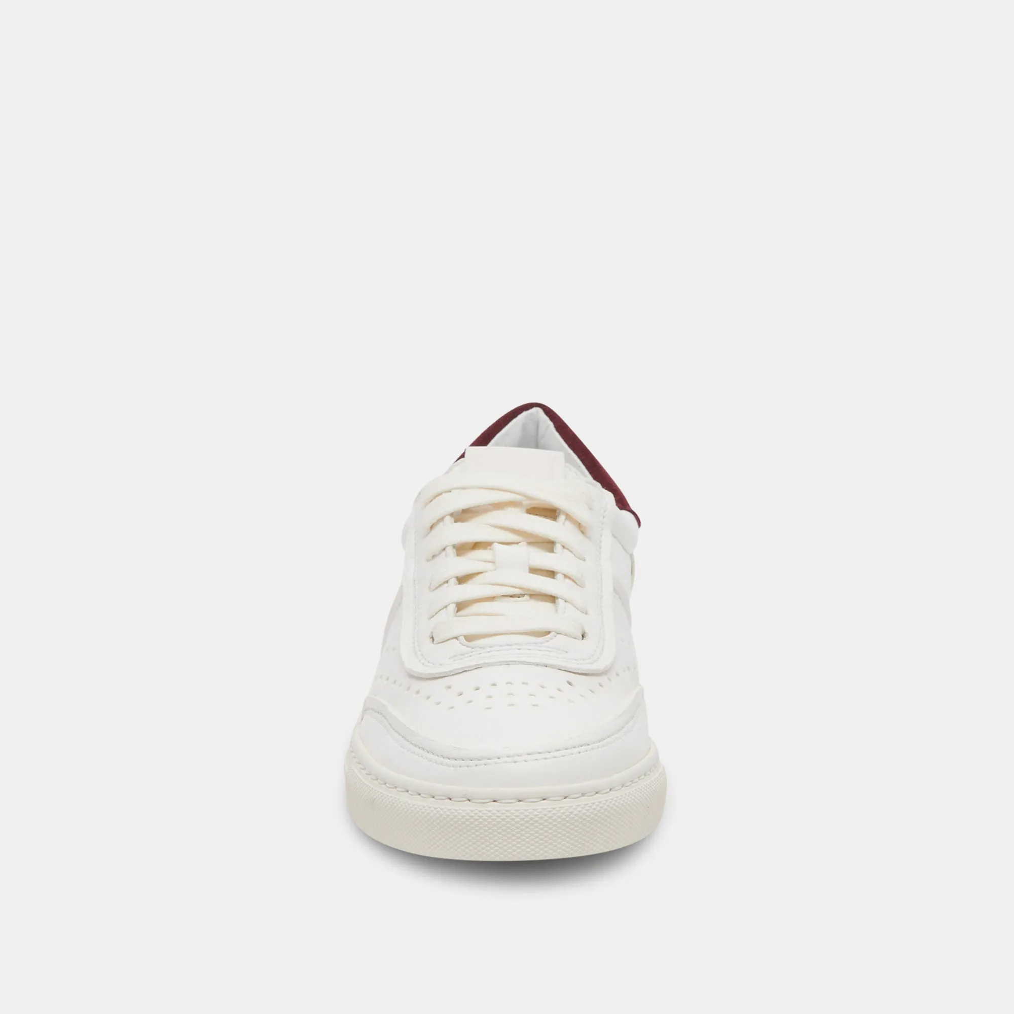 BODEN SNEAKERS BLANC MAROON CUIR