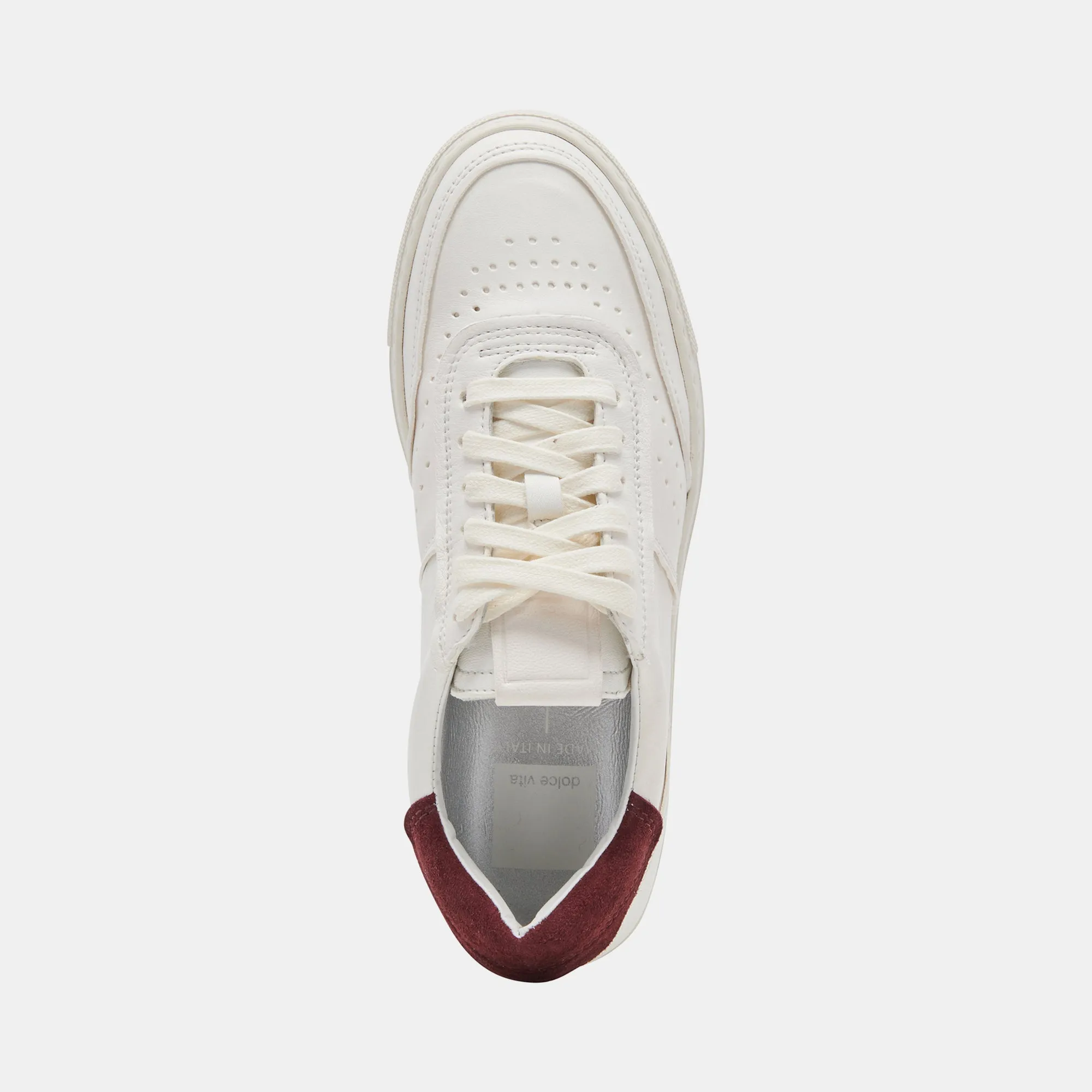 BODEN SNEAKERS BLANC MAROON CUIR