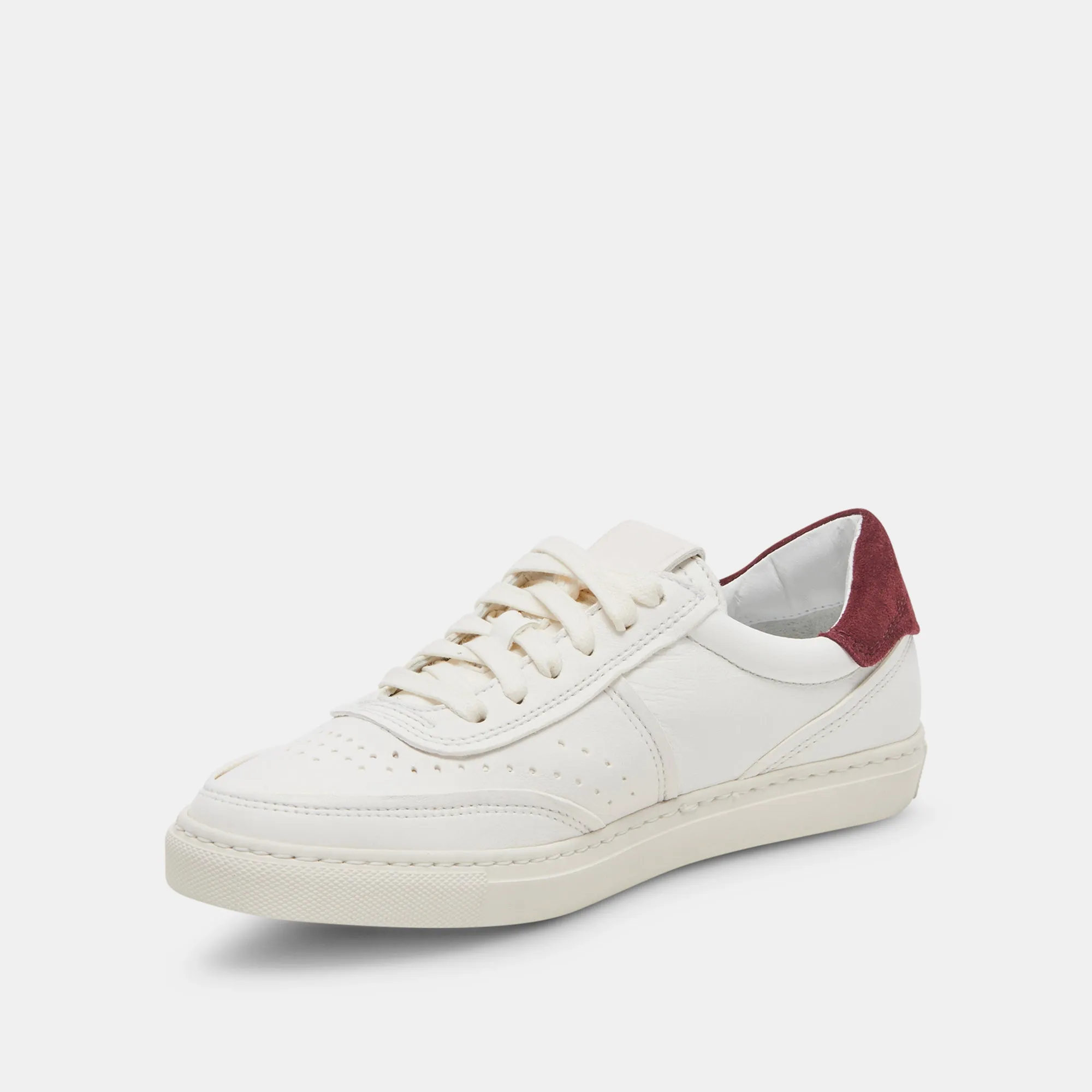 BODEN SNEAKERS BLANC MAROON CUIR