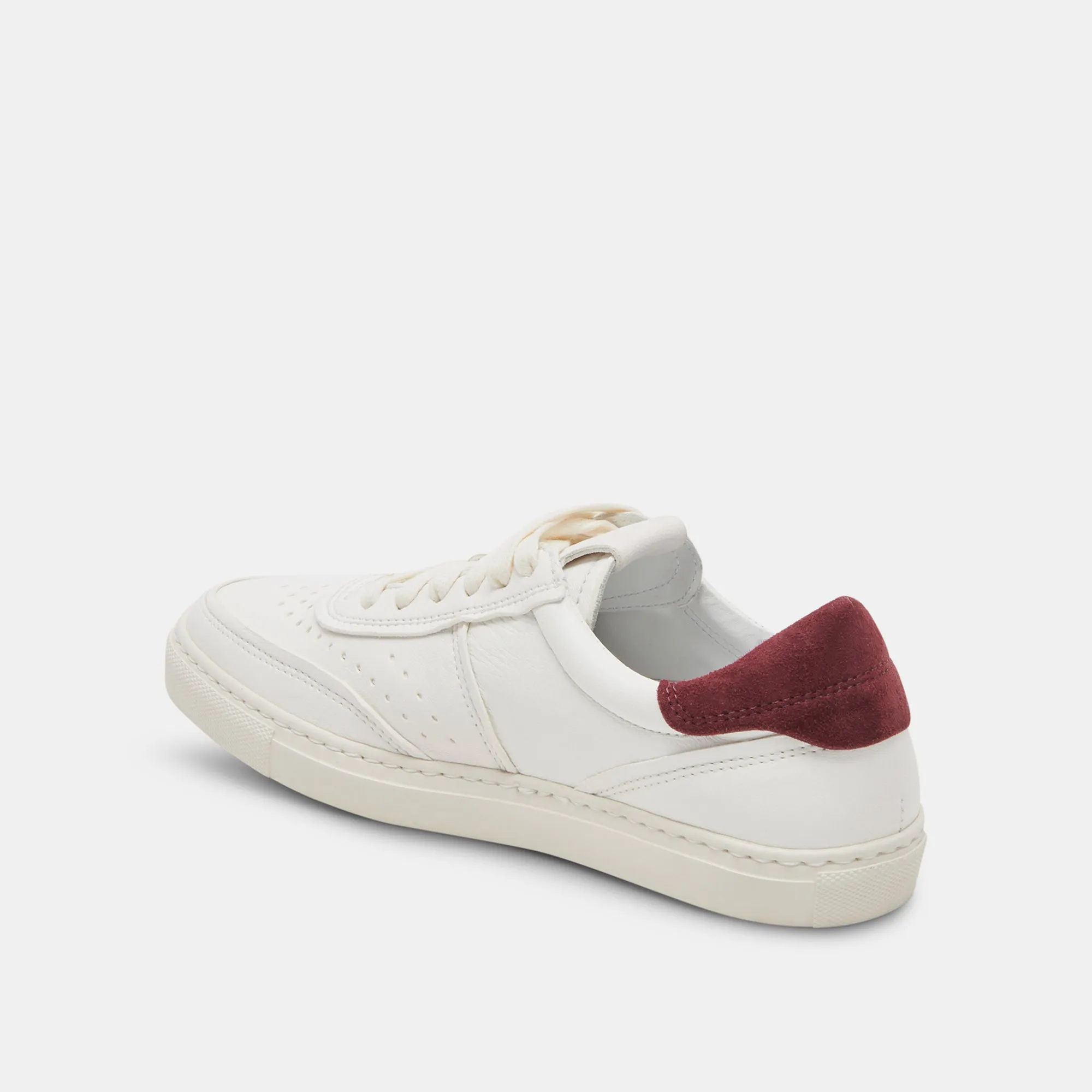 BODEN SNEAKERS BLANC MAROON CUIR