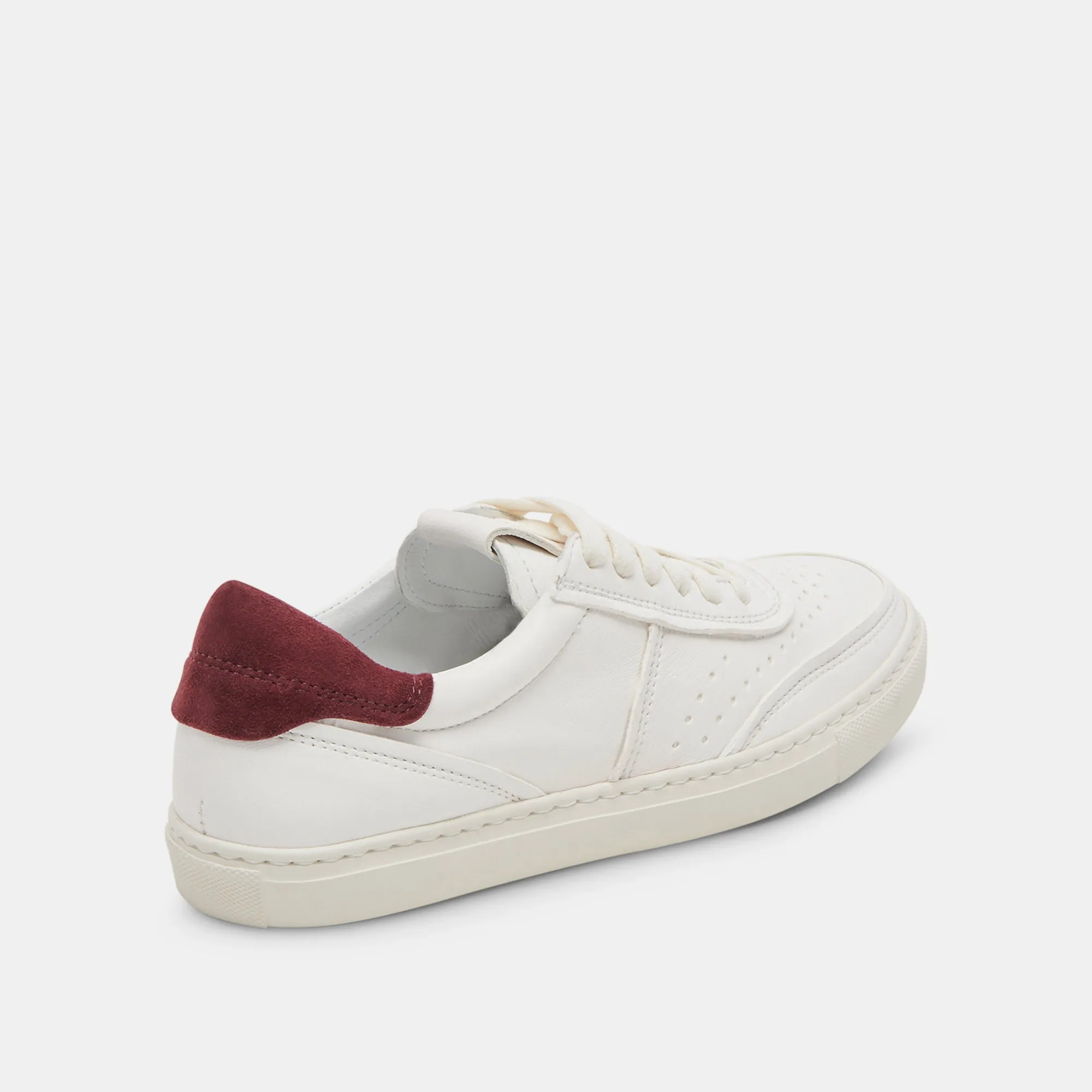 BODEN SNEAKERS BLANC MAROON CUIR