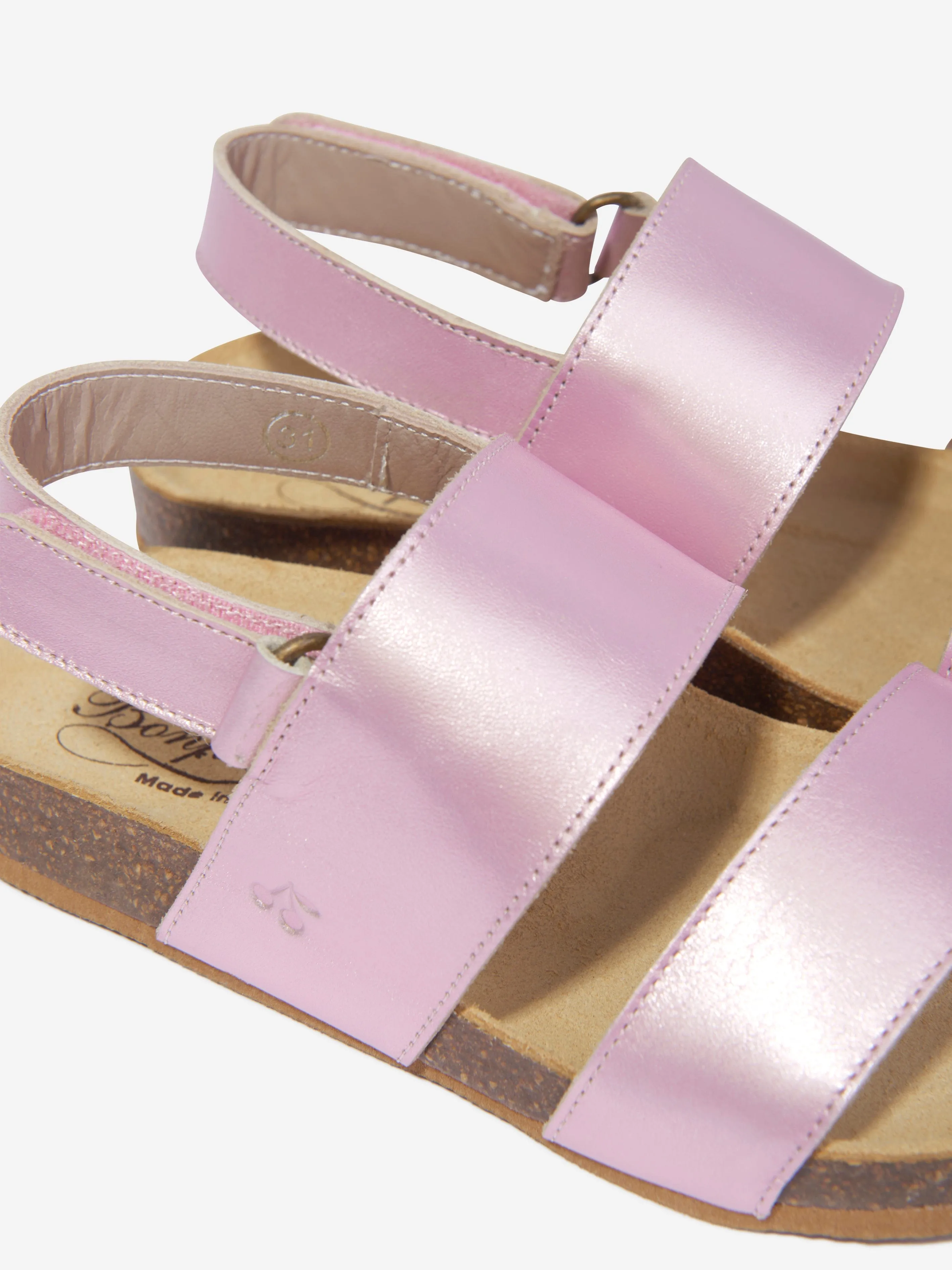 Sandales en cuir Agostino pour filles Bonpoint en rose