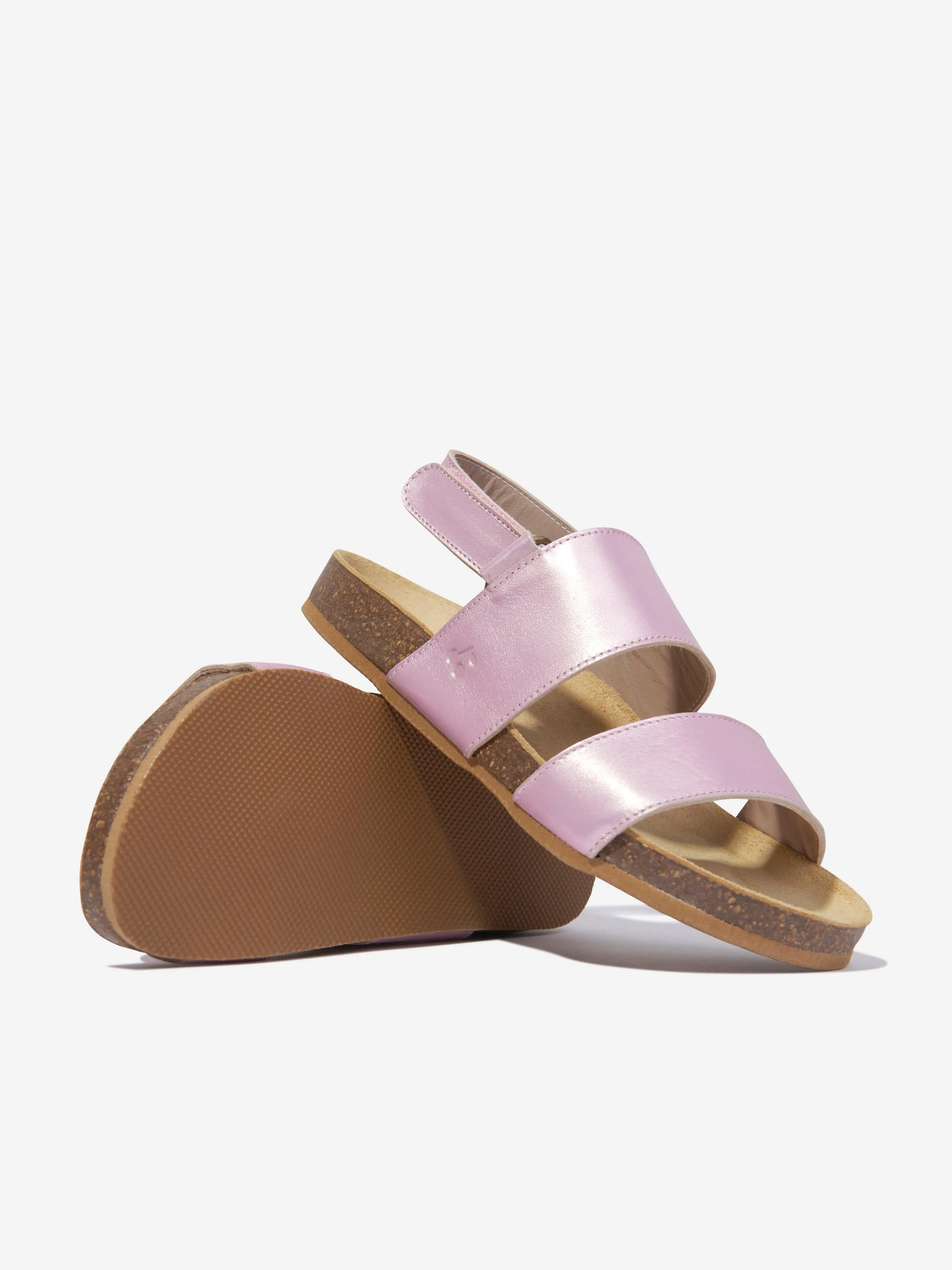 Sandales en cuir Agostino pour filles Bonpoint en rose