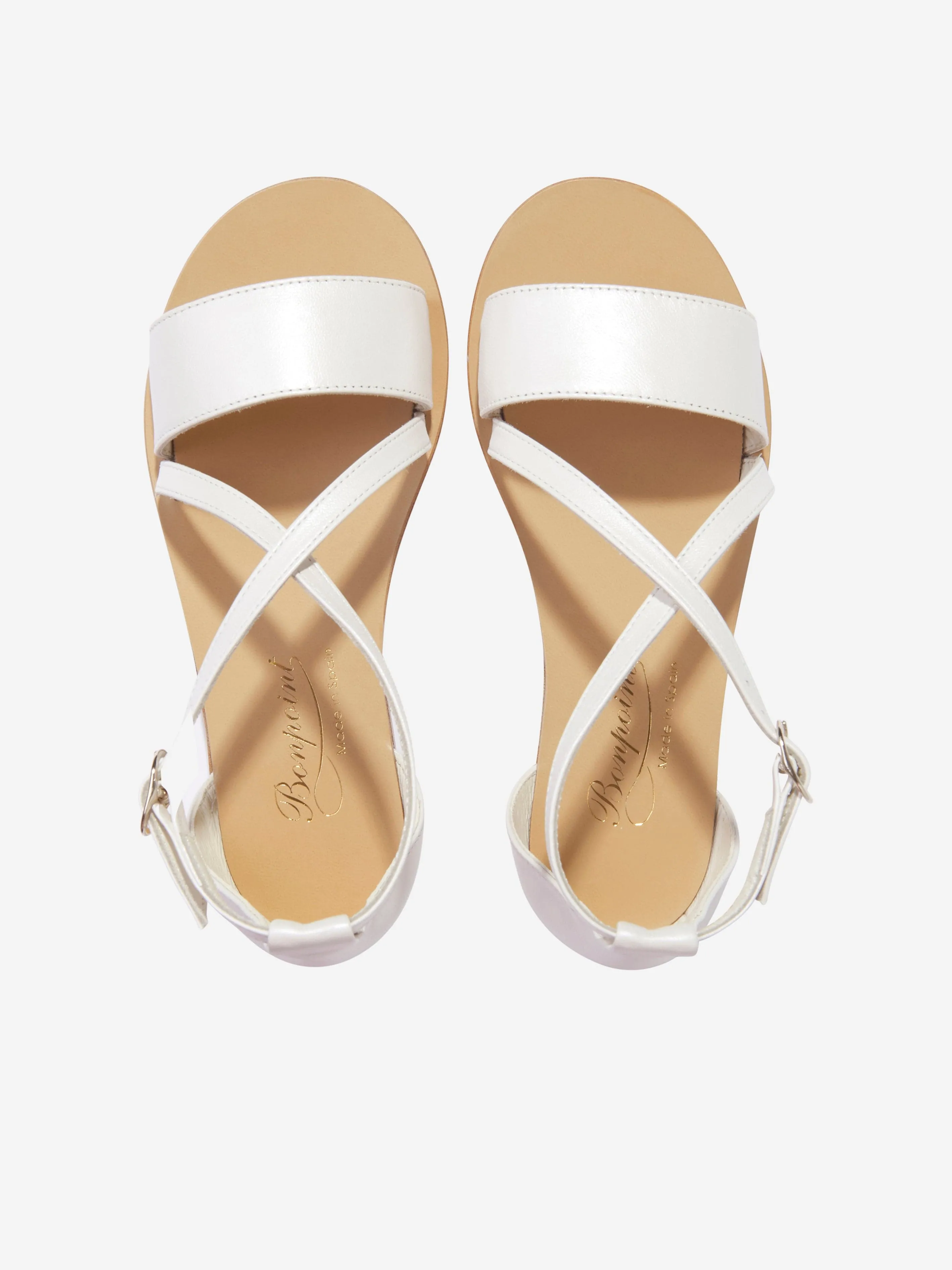 Sandales en cuir Fia pour filles Bonpoint en blanc