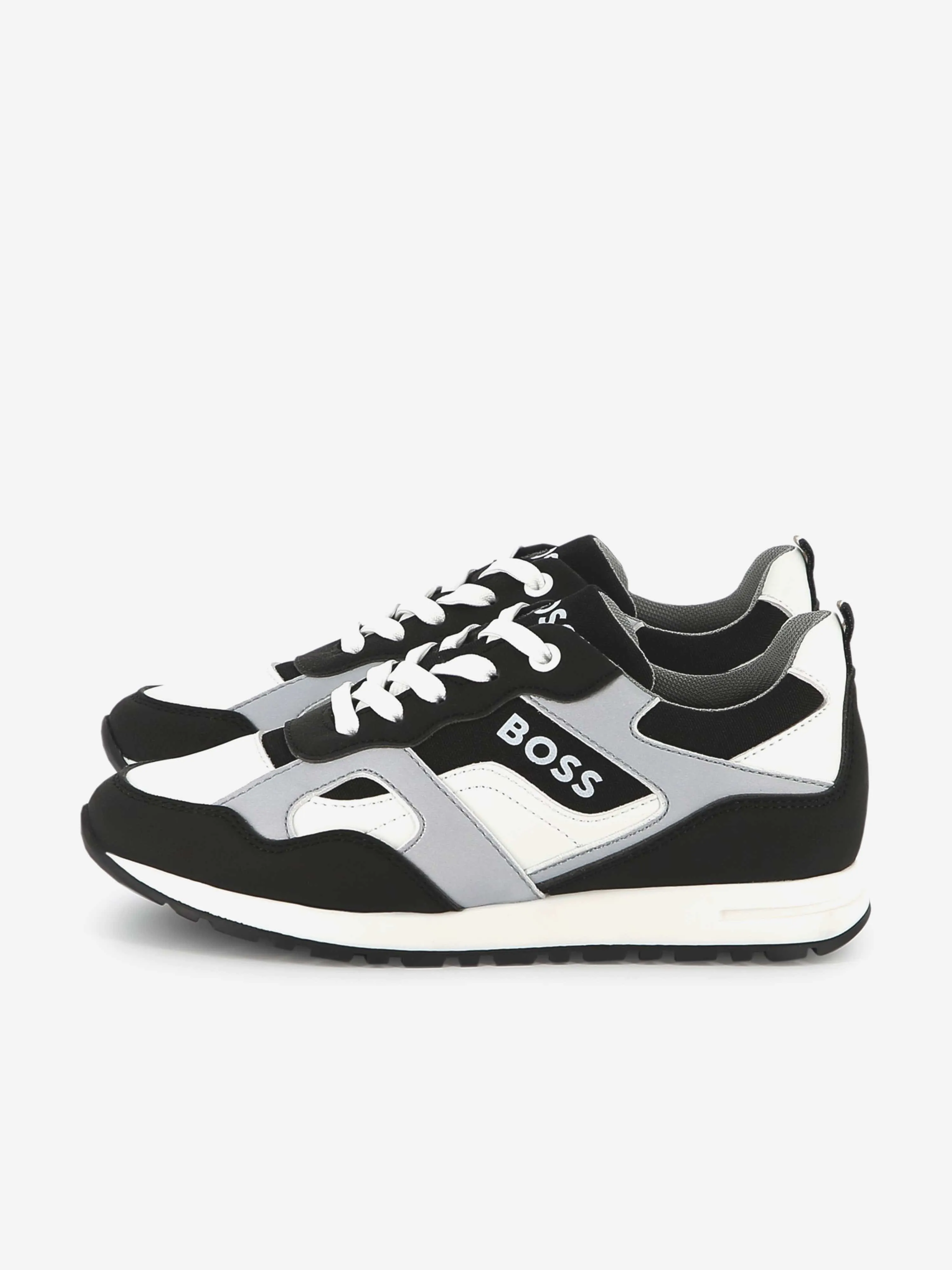 Baskets à lacets BOSS Boys avec logo en noir