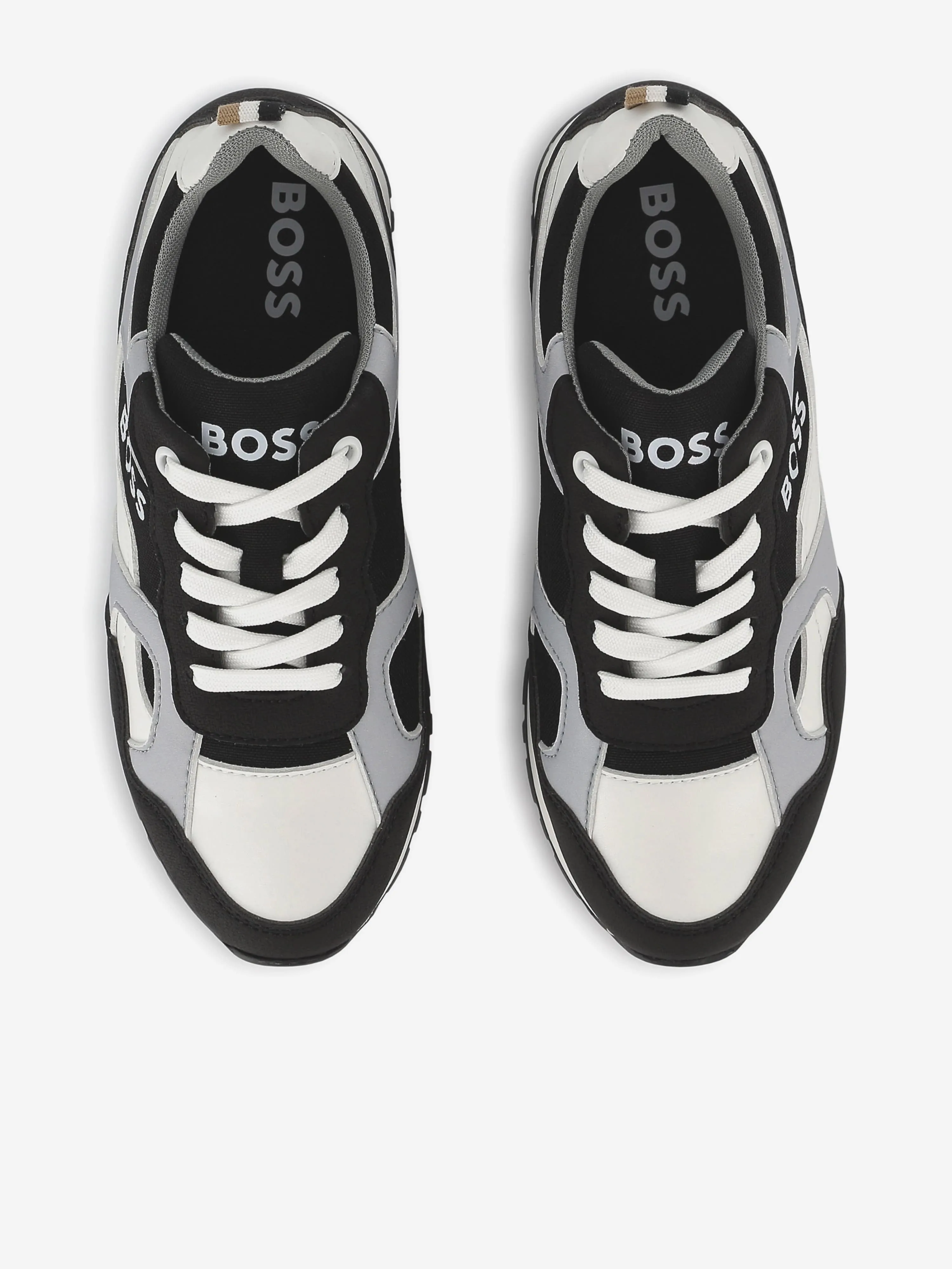 Baskets à lacets BOSS Boys avec logo en noir