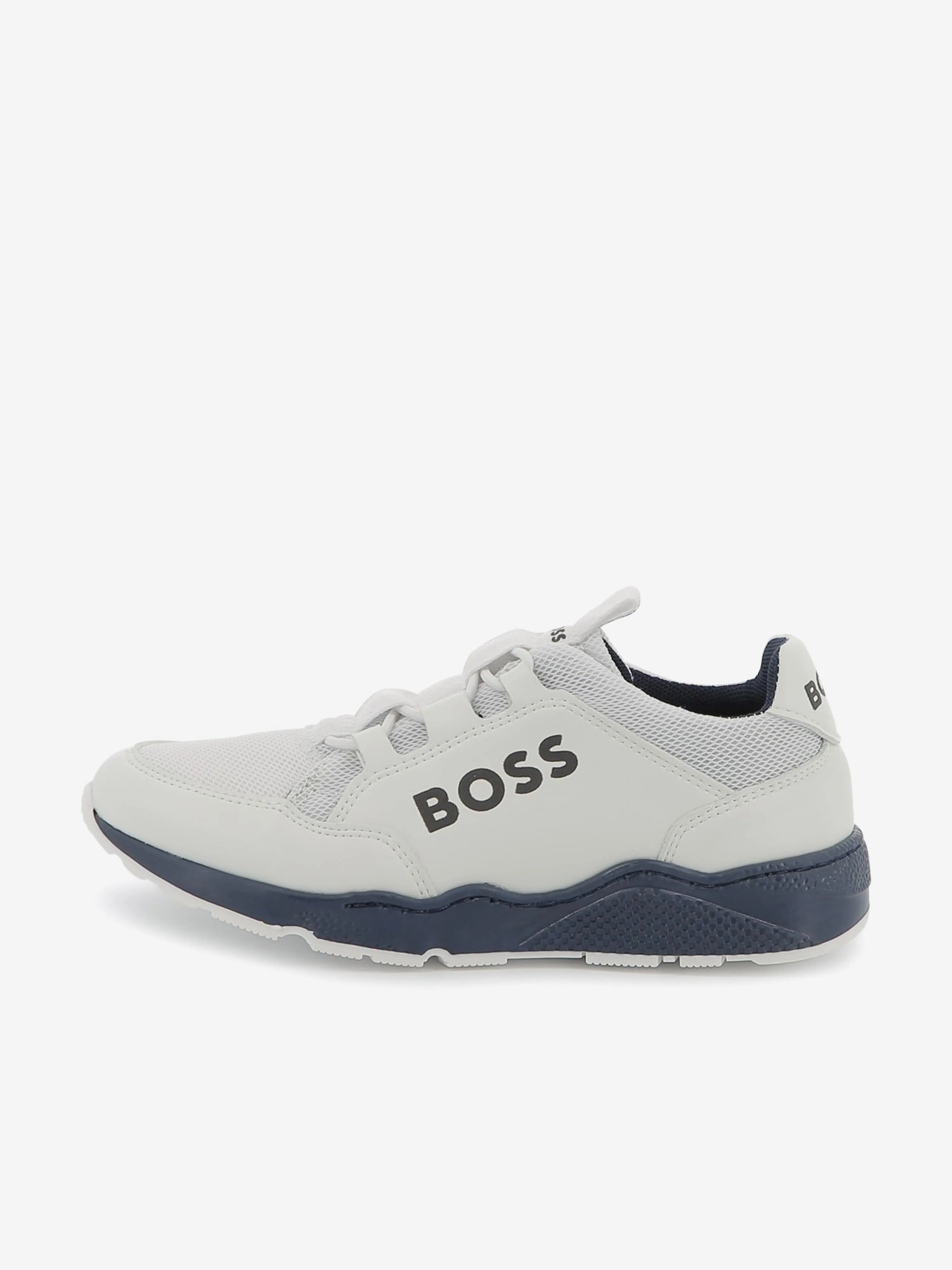 Baskets BOSS Boys à lacets avec logo en blanc