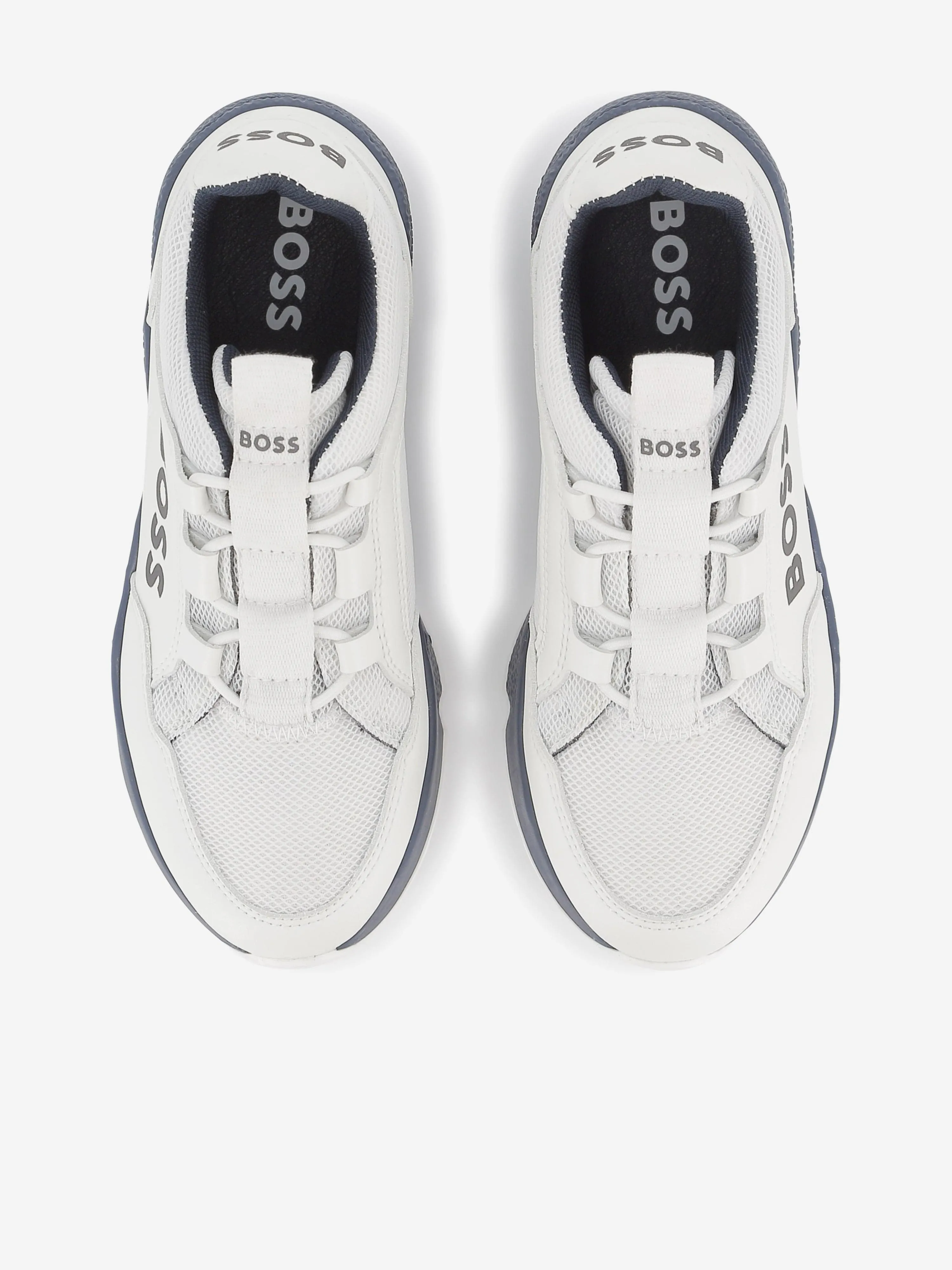Baskets BOSS Boys à lacets avec logo en blanc