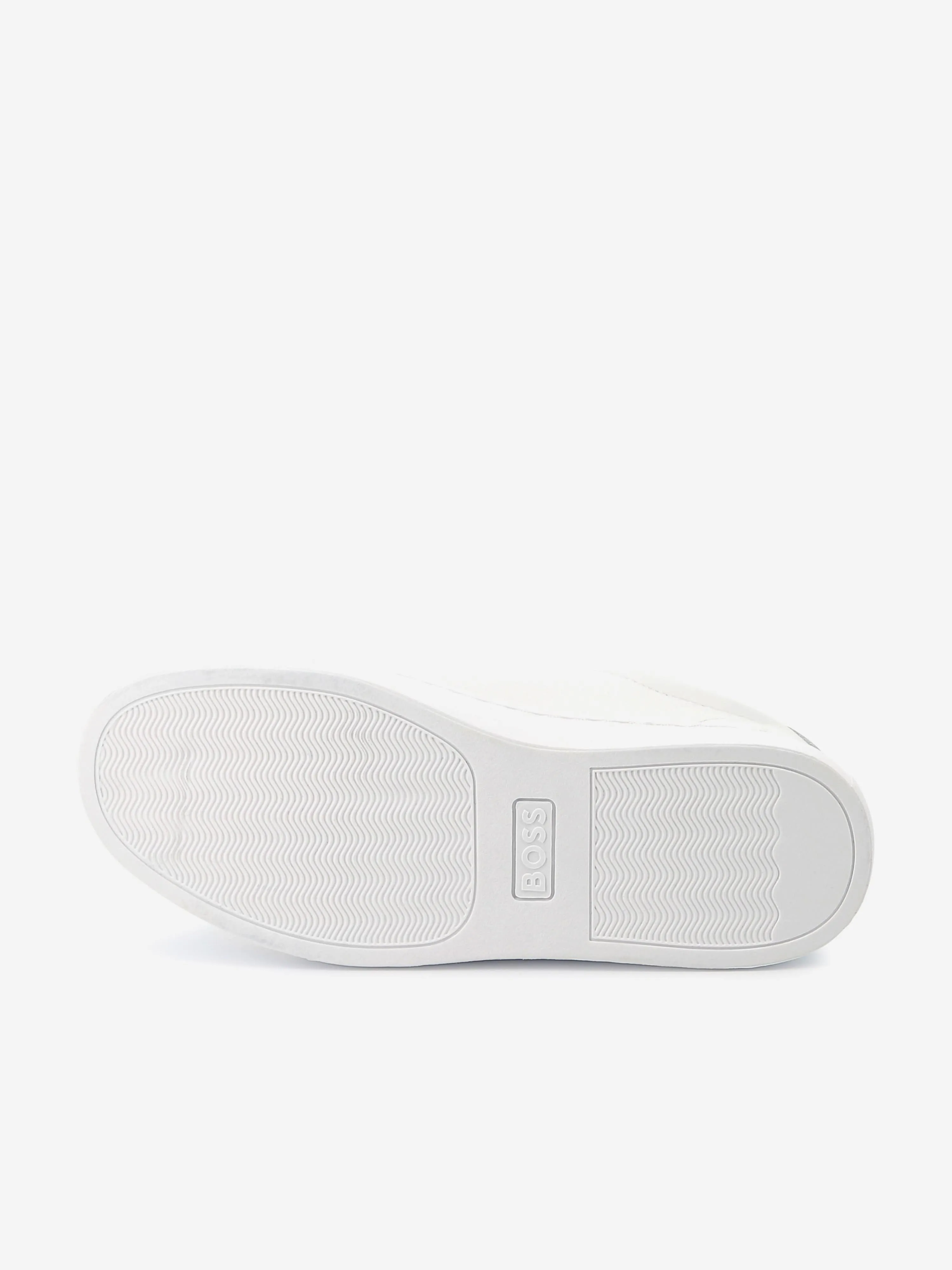 Baskets en cuir BOSS Boys avec logo en blanc