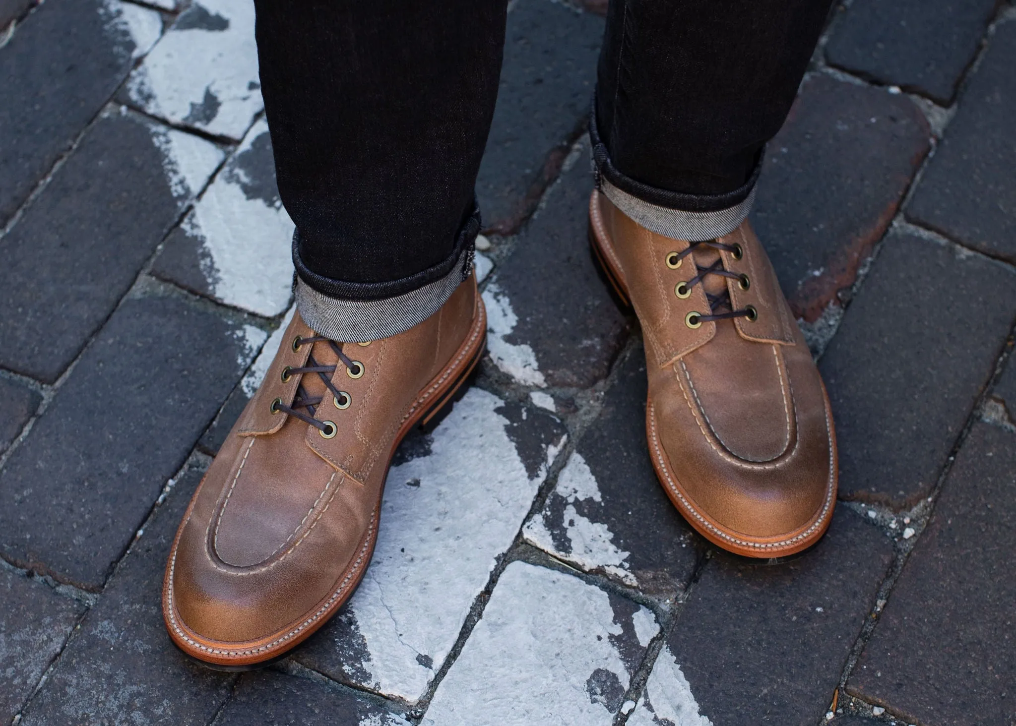 Bottes en laiton Commander ciré naturel