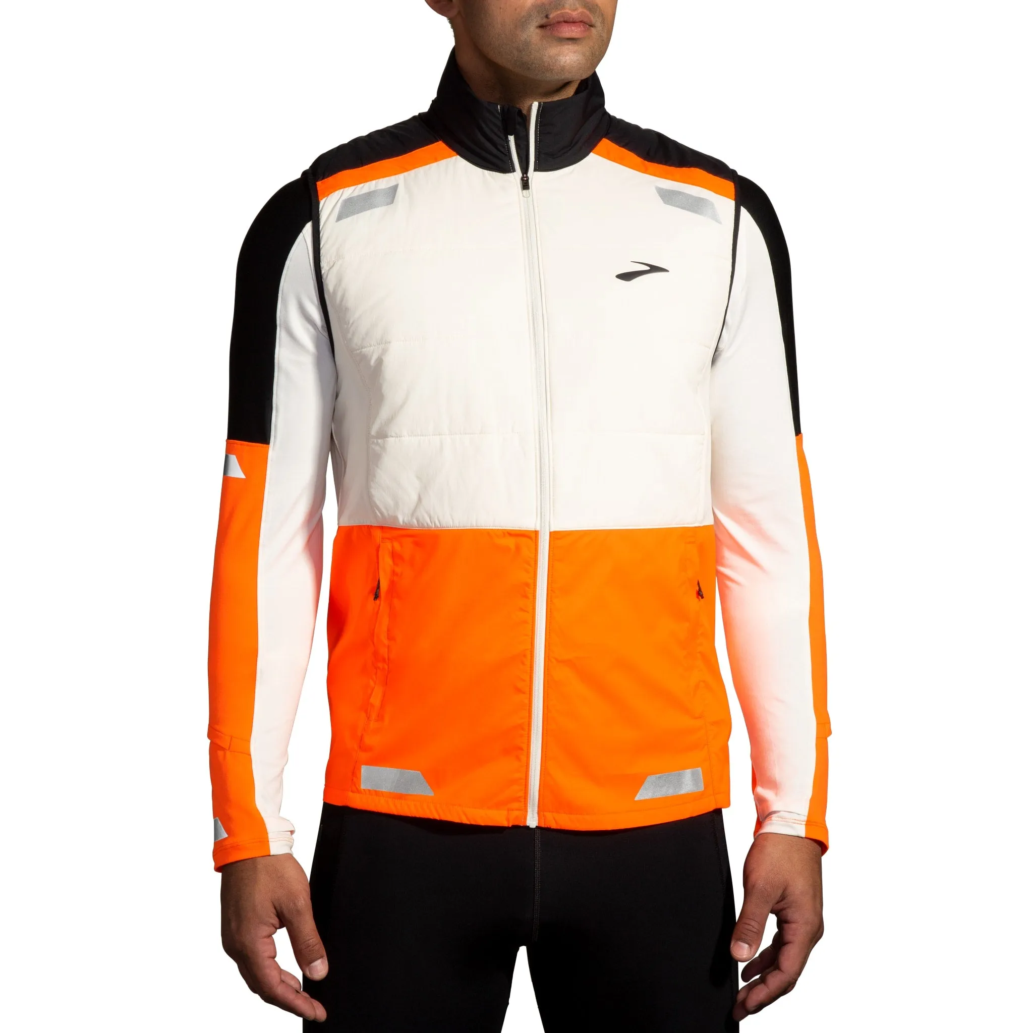 Veste isolée visible Brooks Run - Écru/Fluoro Flash/Noir - HOMME (211518) Brooks