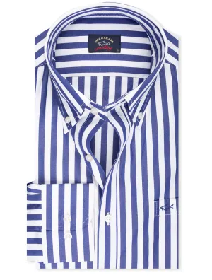 Chemise à rayures Bouton-pression Marine