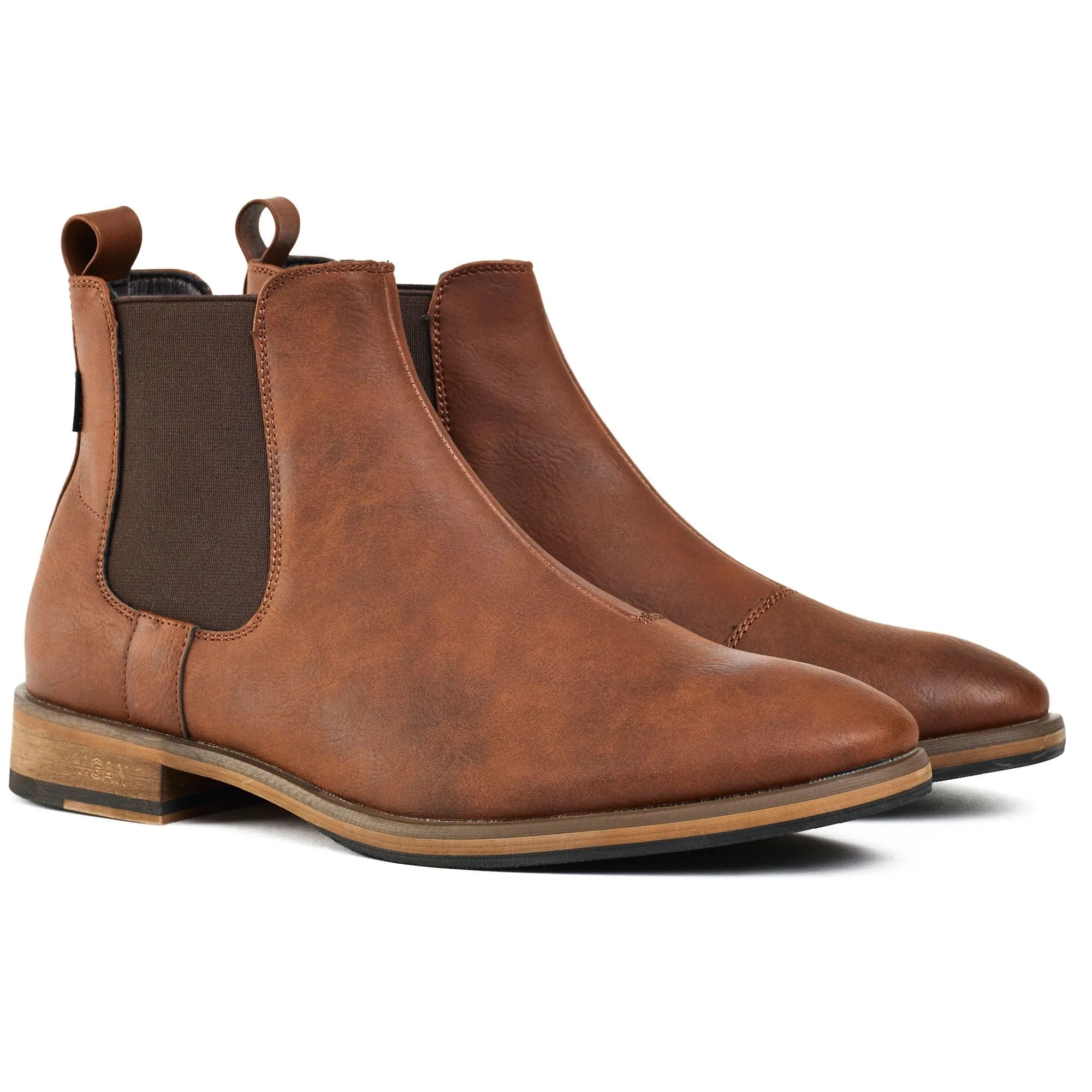 Bottes Chelsea en similicuir végan pour hommes Cardamom | Marron