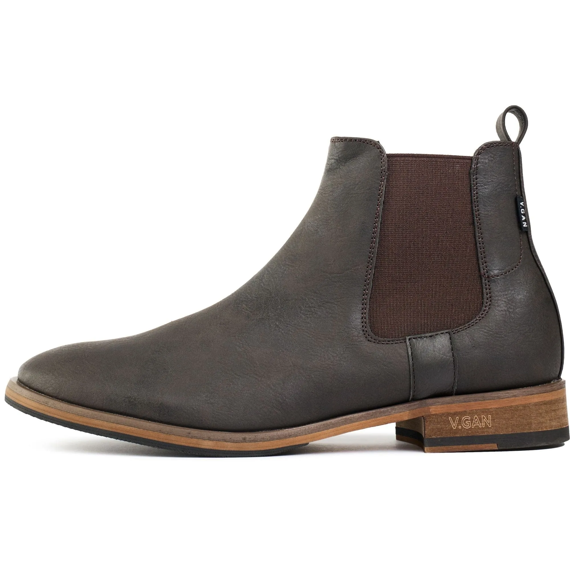 Bottes Chelsea en simili-cuir végan pour hommes Cardamom | Marron foncé