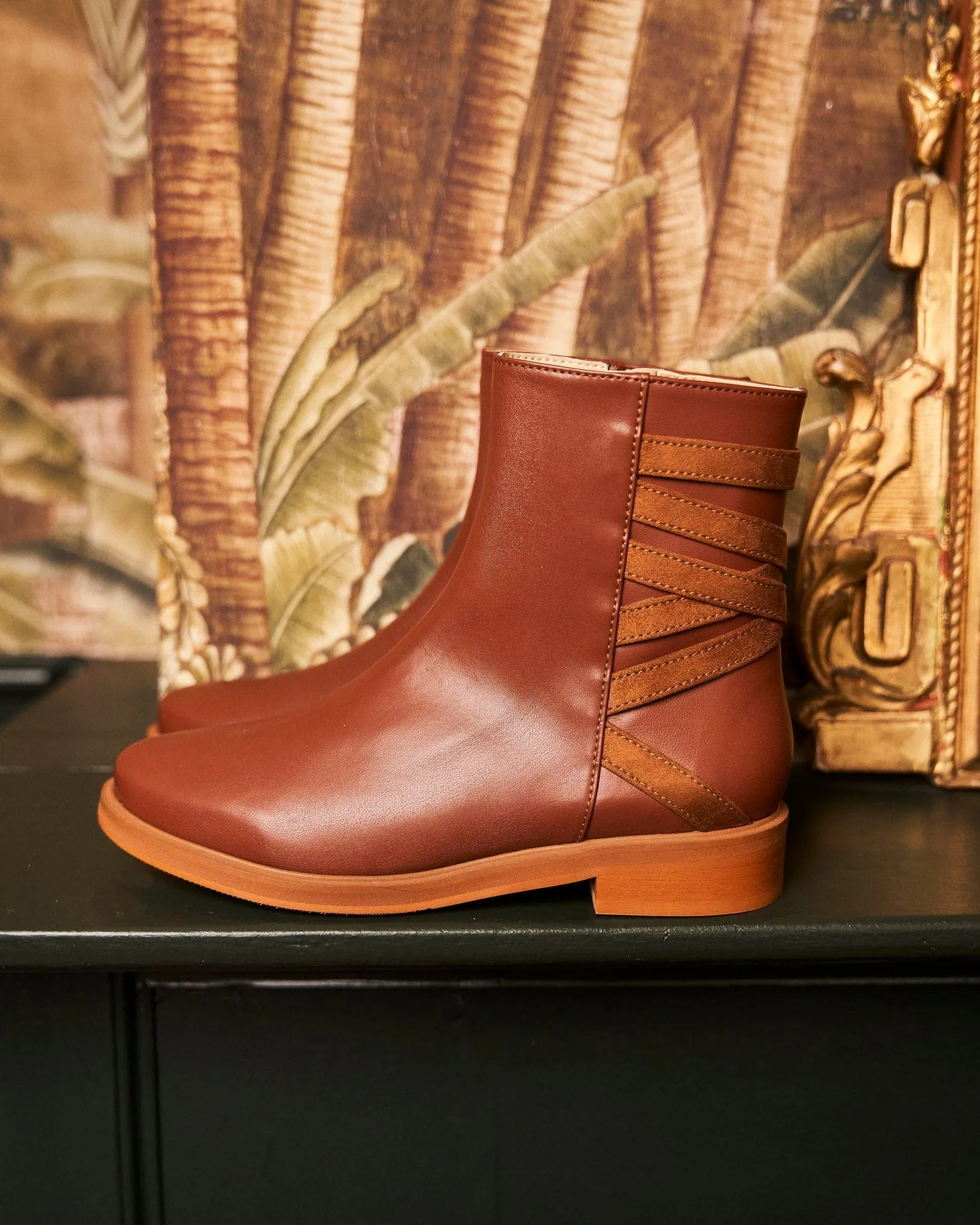 Bottes en similicuir vegan Catimini à fermeture éclair - Camel