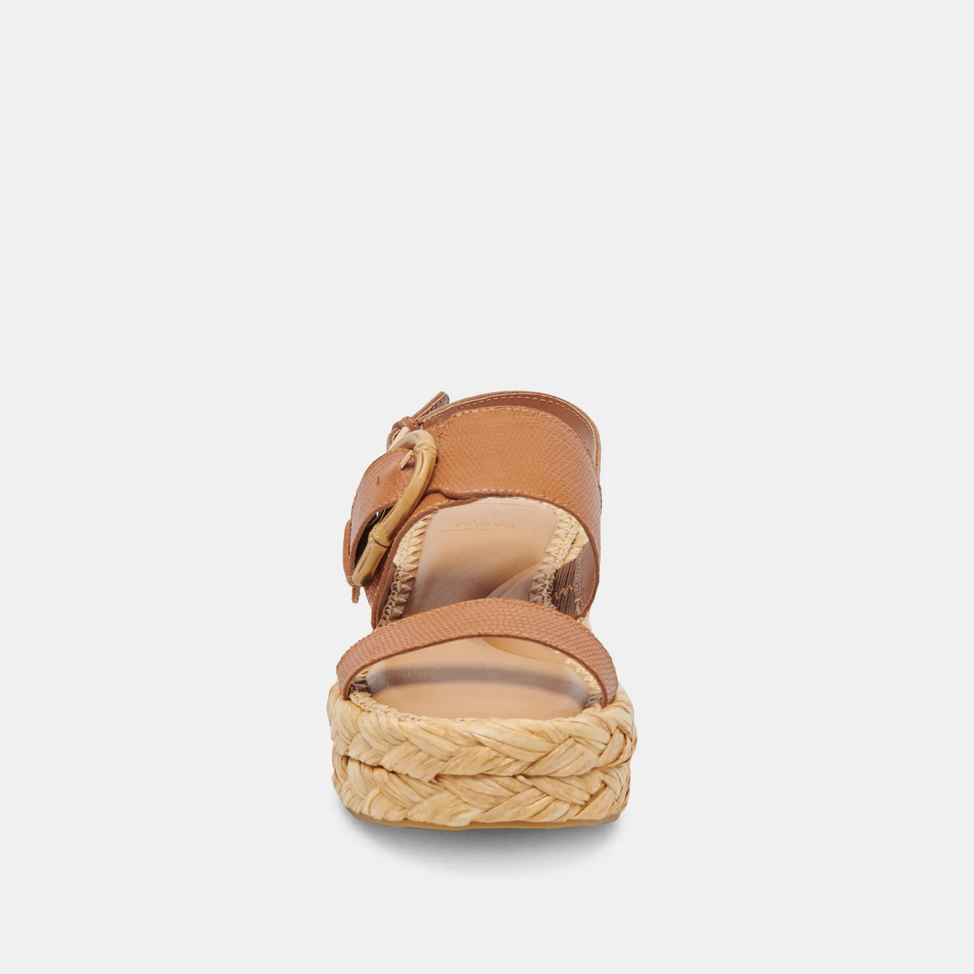 SANDALES CHERA CUIR ESTAMPÉ CAMEL