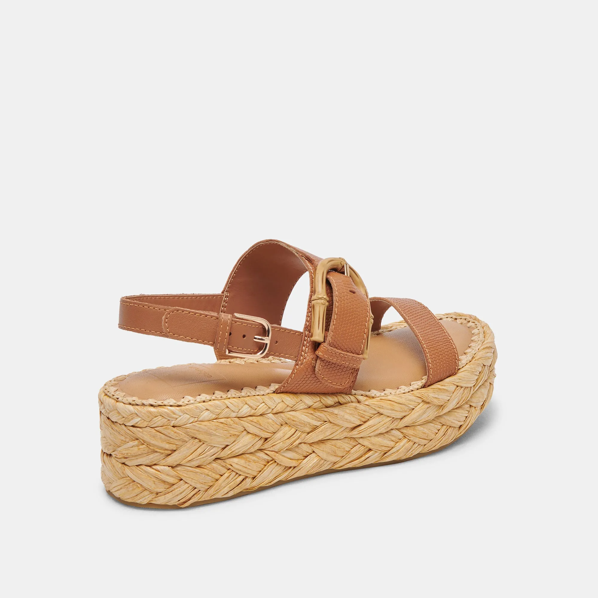 SANDALES CHERA CUIR ESTAMPÉ CAMEL