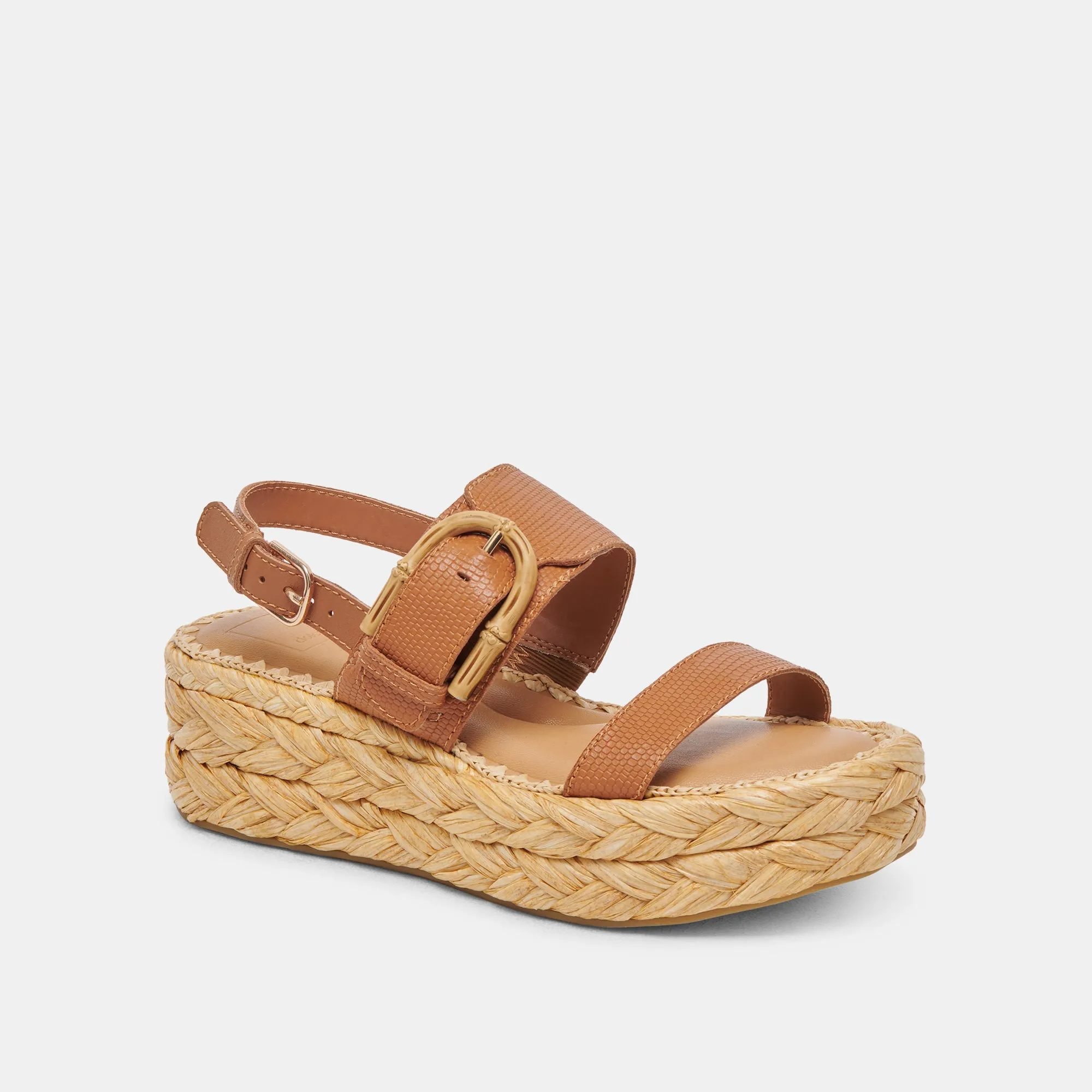 SANDALES CHERA CUIR ESTAMPÉ CAMEL
