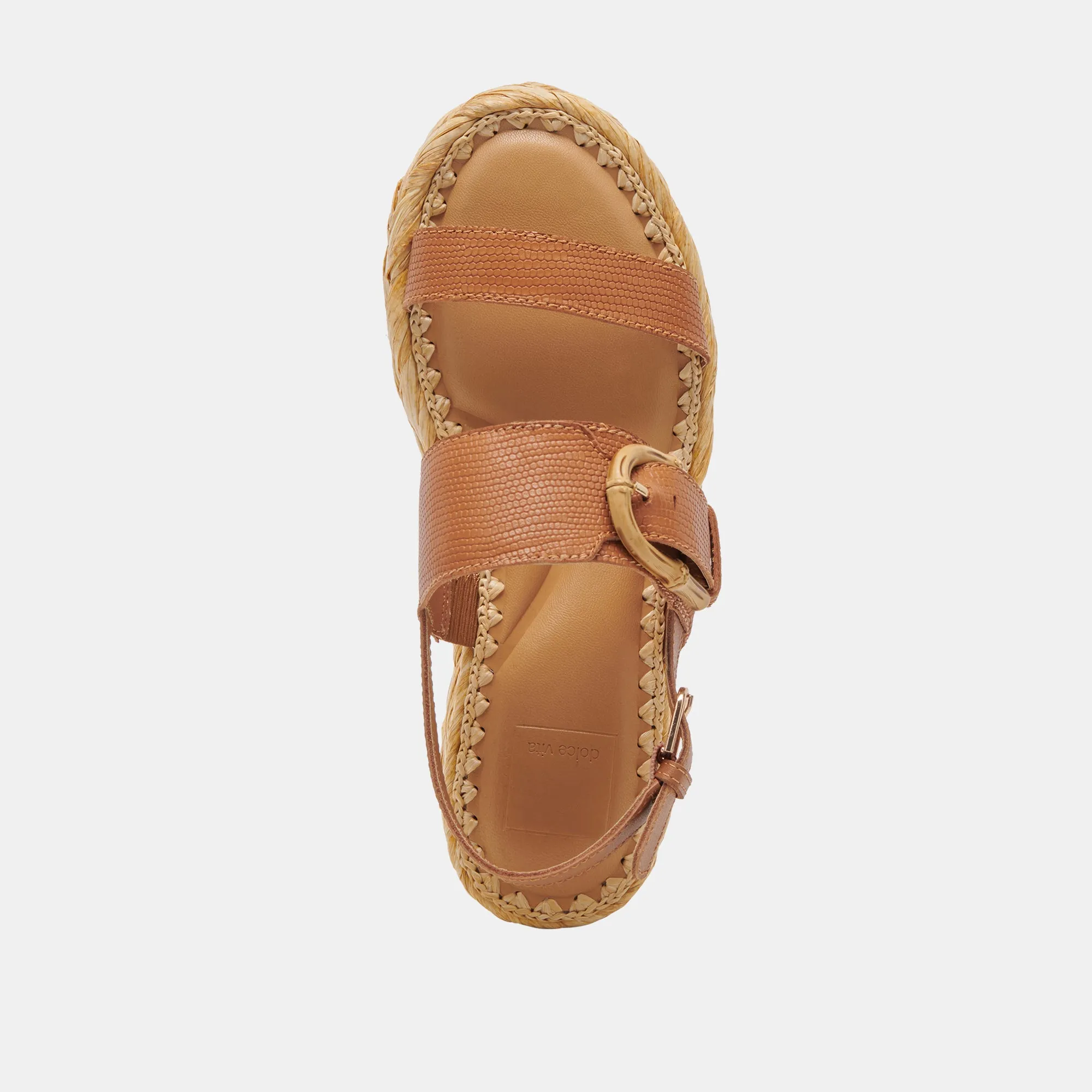 SANDALES CHERA CUIR ESTAMPÉ CAMEL