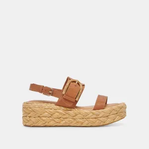 SANDALES CHERA CUIR ESTAMPÉ CAMEL