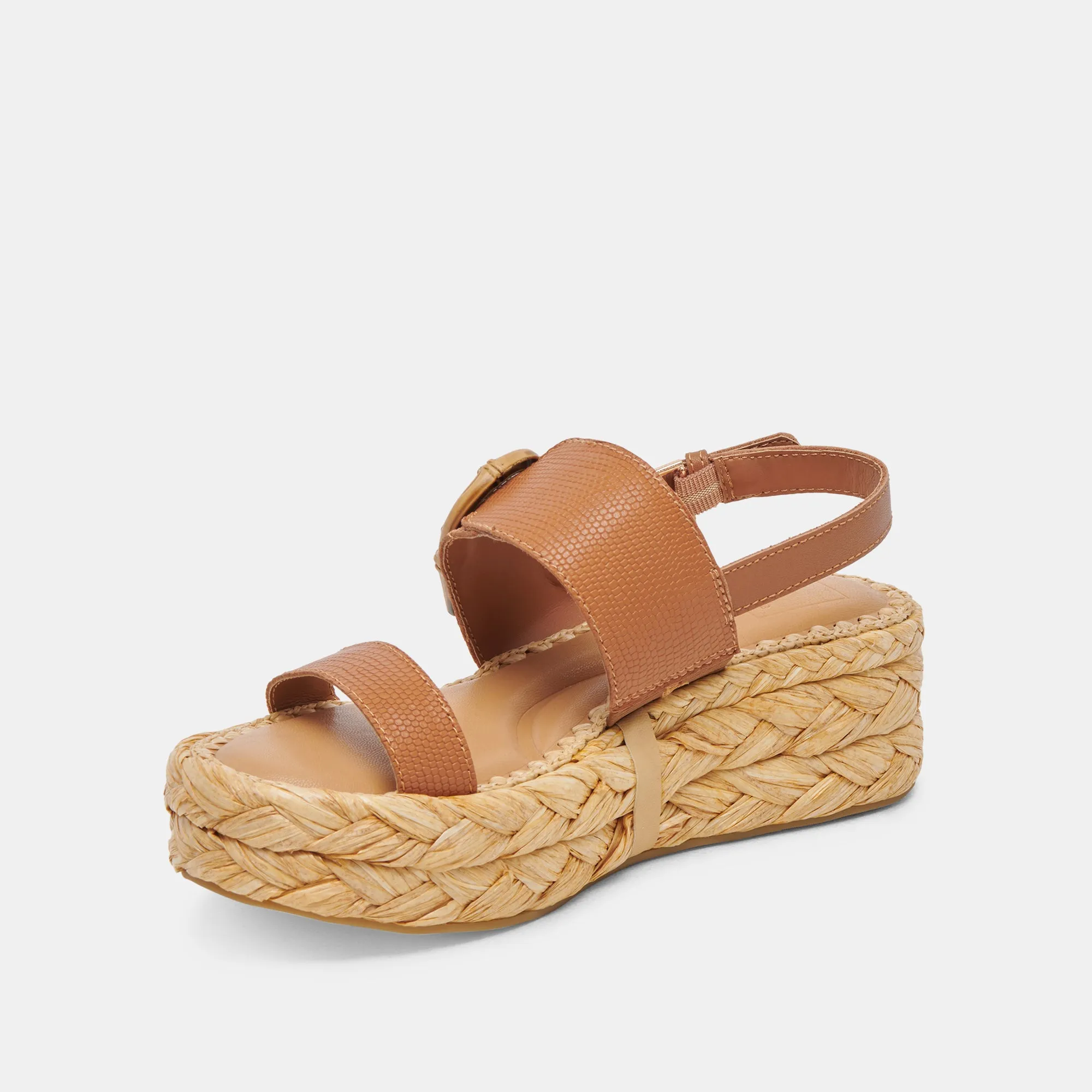 SANDALES CHERA CUIR ESTAMPÉ CAMEL