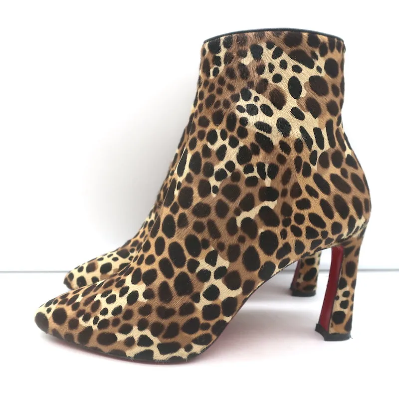 Christian Louboutin Bottines So Eleonor en Poil de Veau Imprimé Léopard Taille 36.5