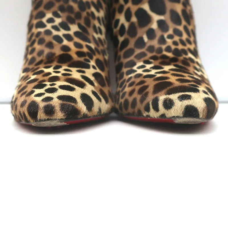 Christian Louboutin Bottines So Eleonor en Poil de Veau Imprimé Léopard Taille 36.5
