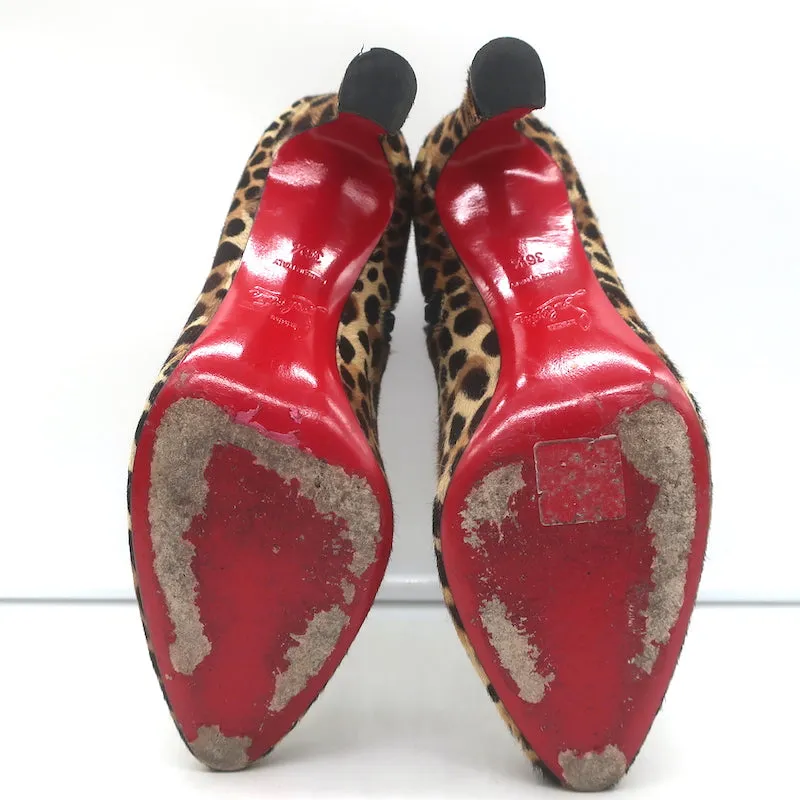 Christian Louboutin Bottines So Eleonor en Poil de Veau Imprimé Léopard Taille 36.5
