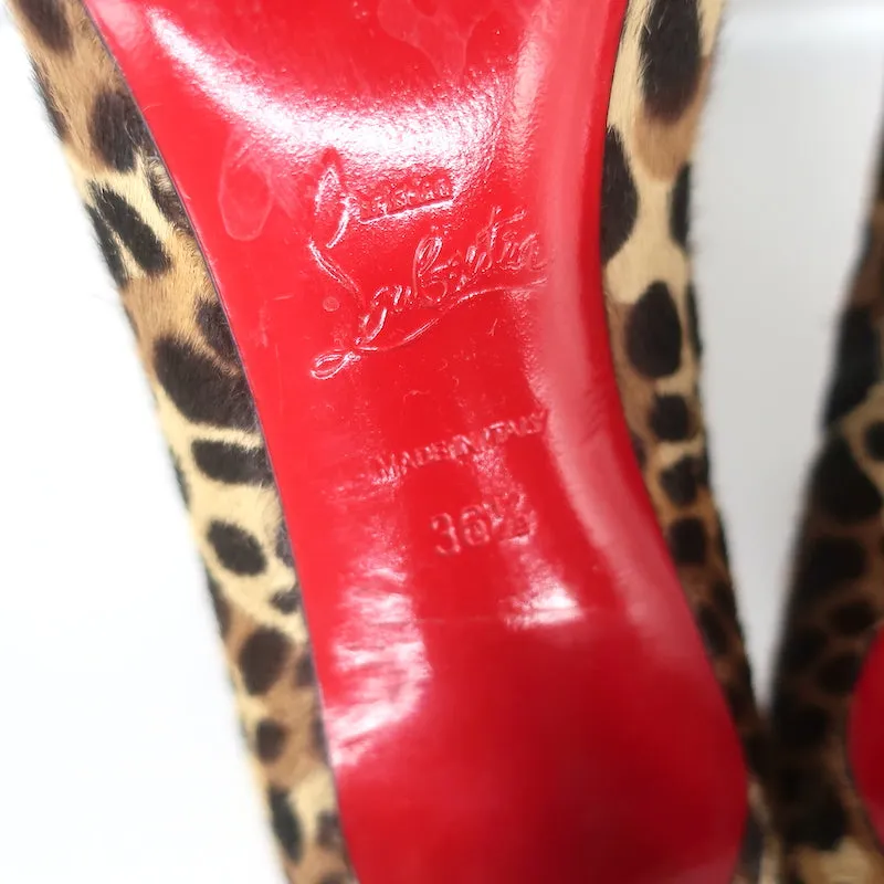 Christian Louboutin Bottines So Eleonor en Poil de Veau Imprimé Léopard Taille 36.5