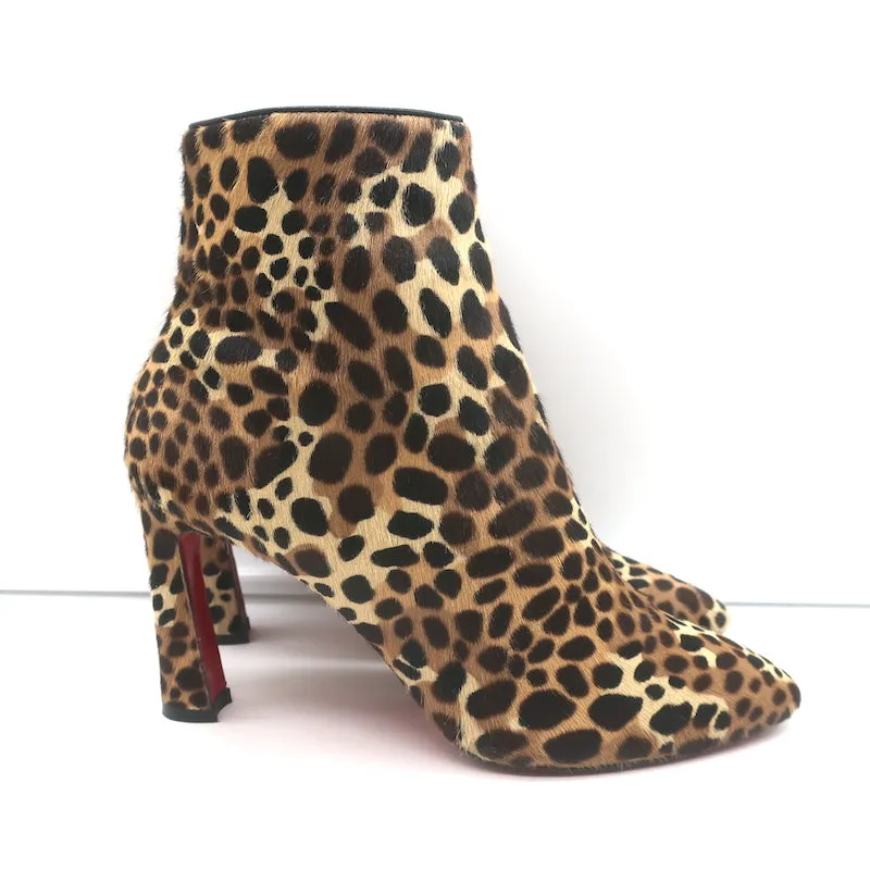 Christian Louboutin Bottines So Eleonor en Poil de Veau Imprimé Léopard Taille 36.5