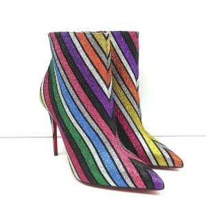 Christian Louboutin So Kate Bottes à Cheville 100 Multi Rayures Pailletées Taille 37 NEUVE