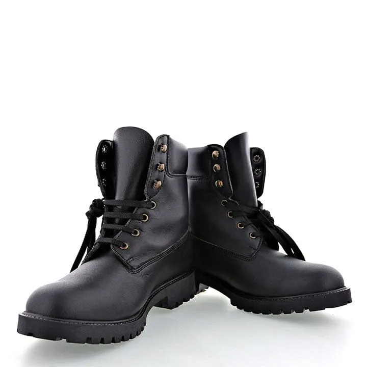 Bottes unisexes vegan en cuir nappa Claudia & Claudio | Noir