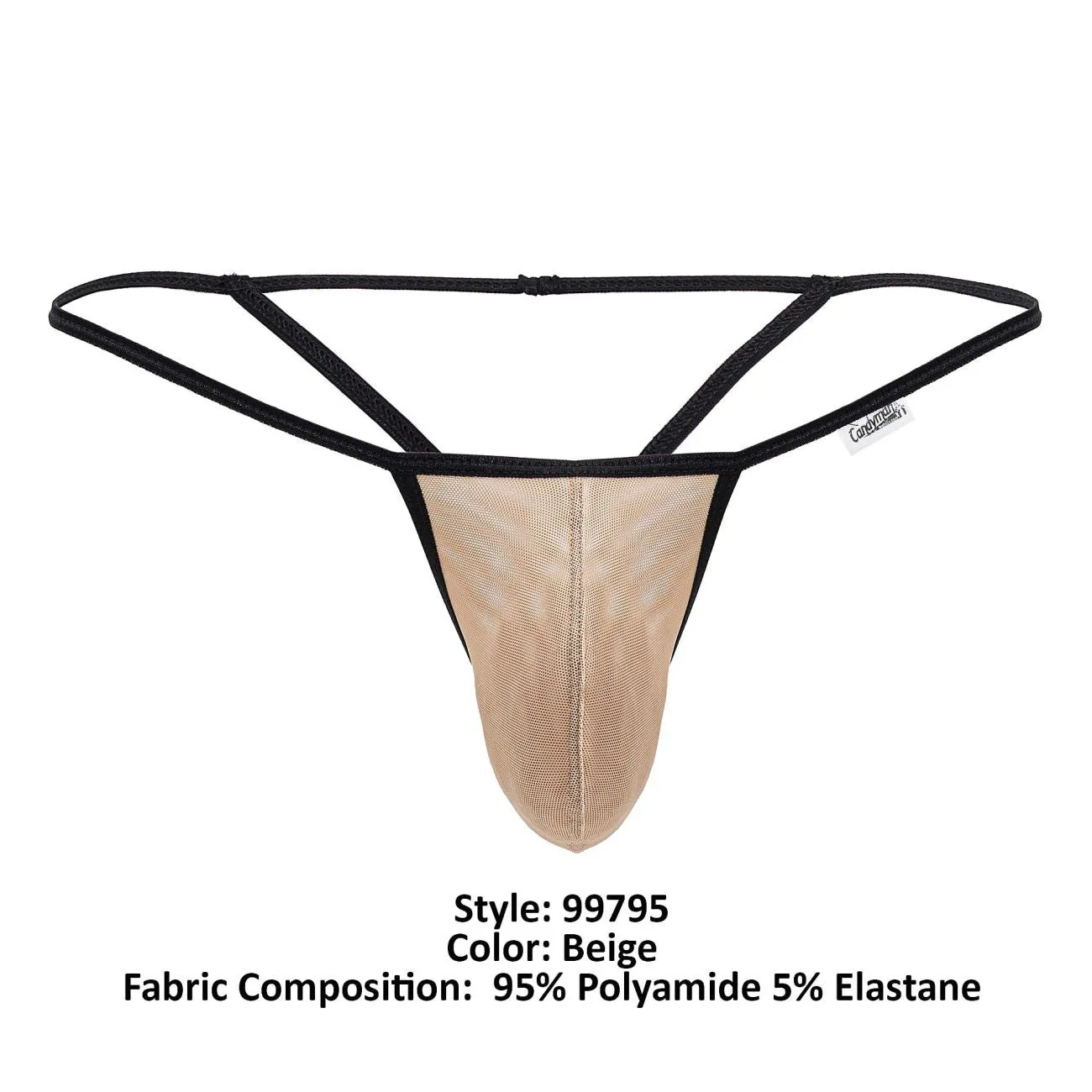 Vêtements_Candyman_Sous-vêtements pour hommes CandyMan 99795 String en maille Couleur Beige