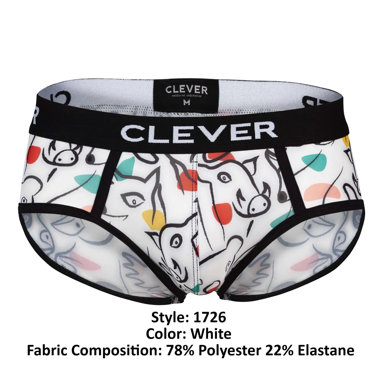 Sous-vêtements intelligents pour hommes Clever 1726 Slip Couleur Blanc