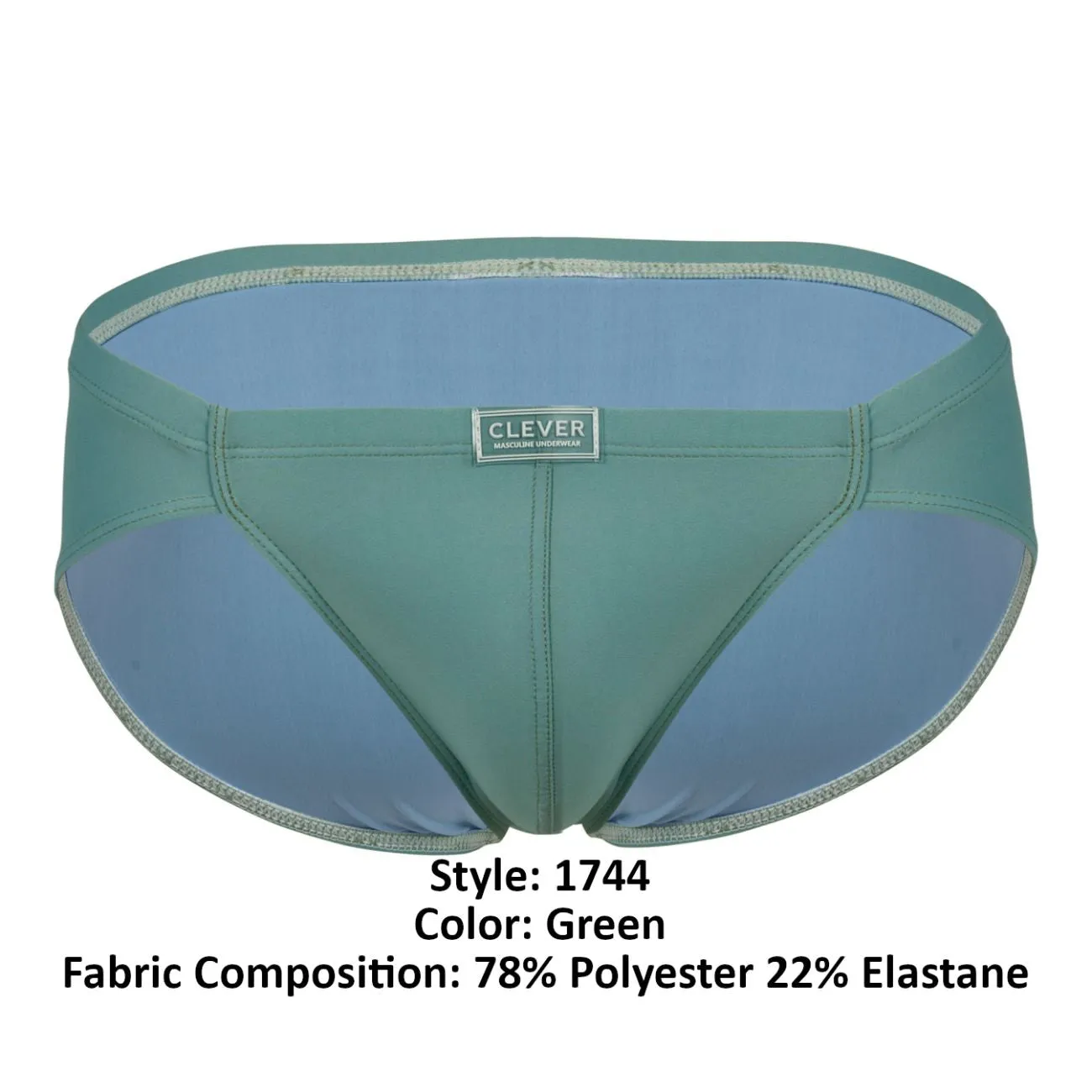 Sous-vêtements intelligents pour hommes Clever 1744 Slip de printemps Couleur Vert