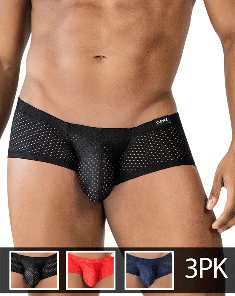 Sous-vêtements intelligents pour hommes Clever 229947 Pack de 3 Slips Australiens Latin Noir-rouge-bleu