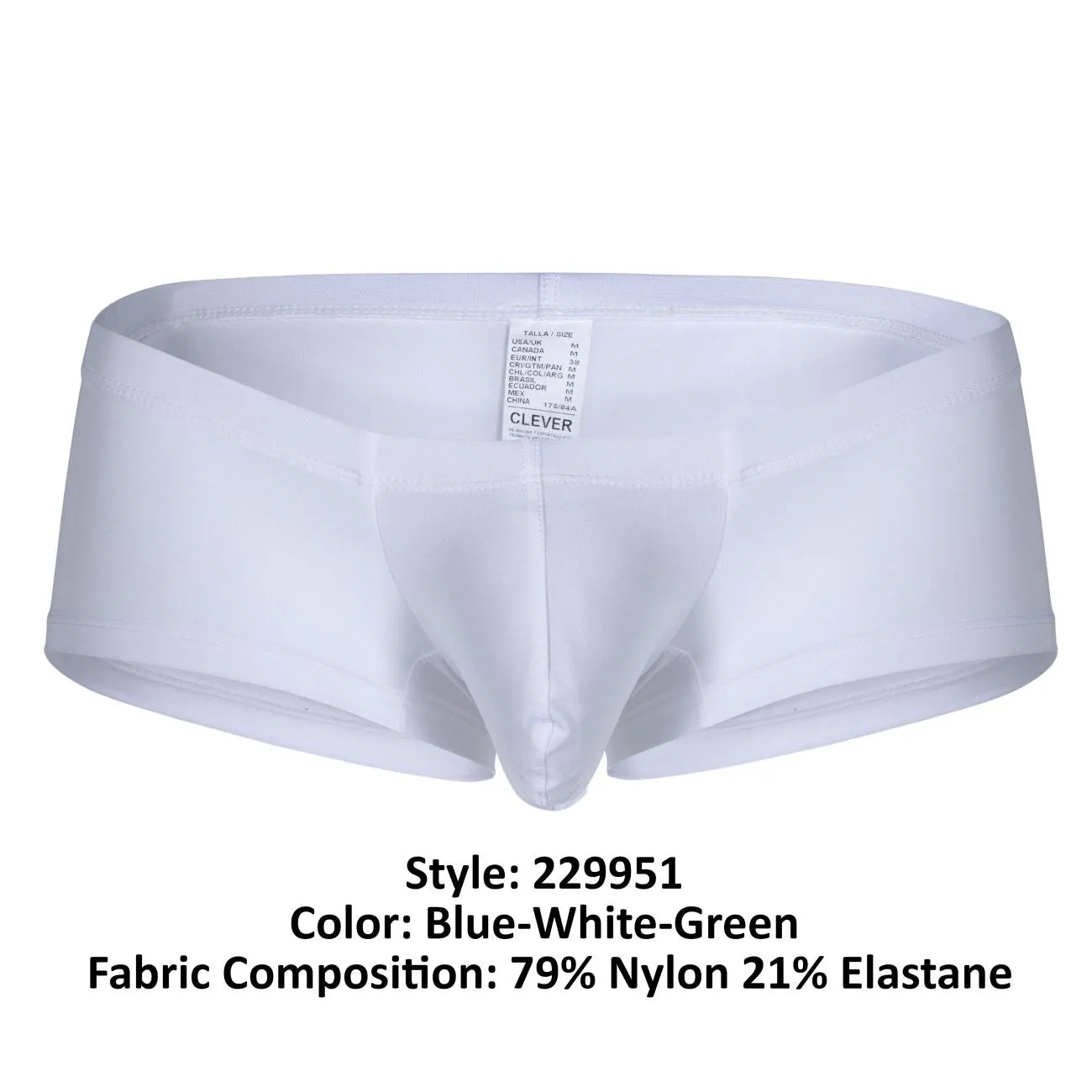 Sous-vêtements Homme Intelligent Clever 229951 Lot de 3 Slips Australiens Couleur Bleu-Blanc-Vert