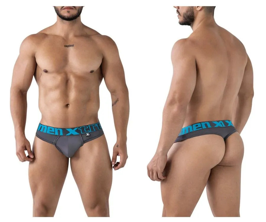 Sous-vêtements Xtremen 91208B en microfibre, String, Couleur Gris