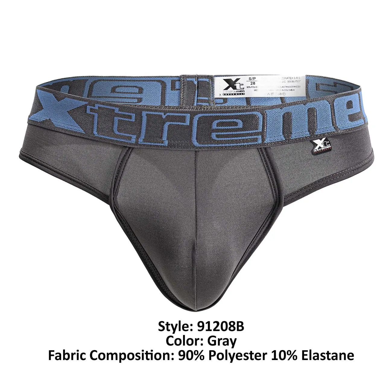 Sous-vêtements Xtremen 91208B en microfibre, String, Couleur Gris