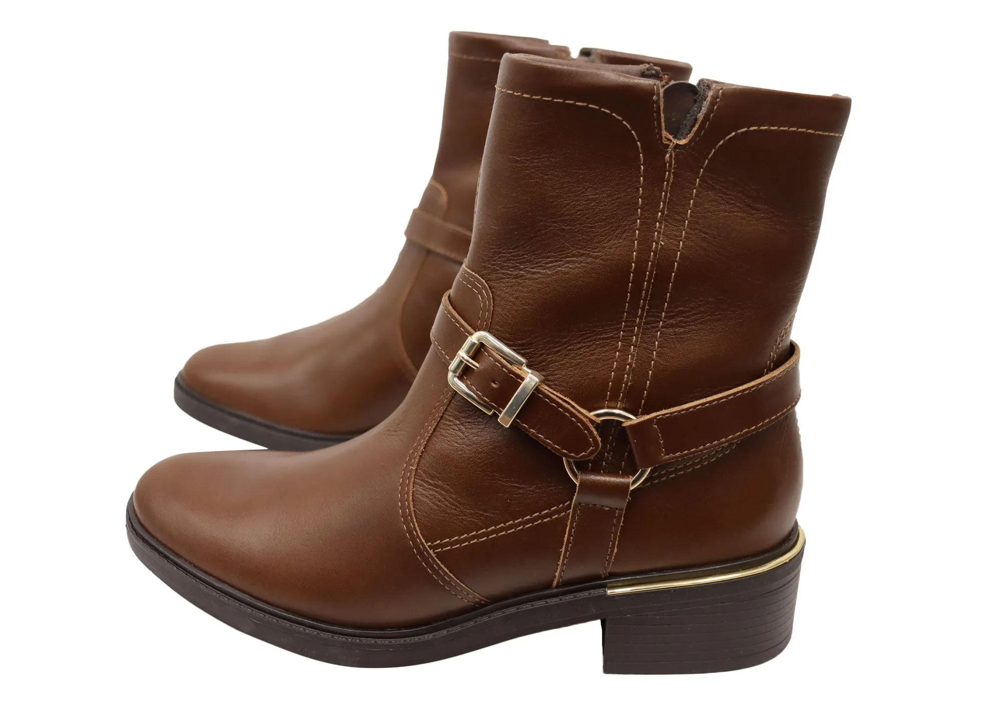 Bottes Chelsea pour Femme Belinda en Cuir Confortable avec Semelle Comfortflex