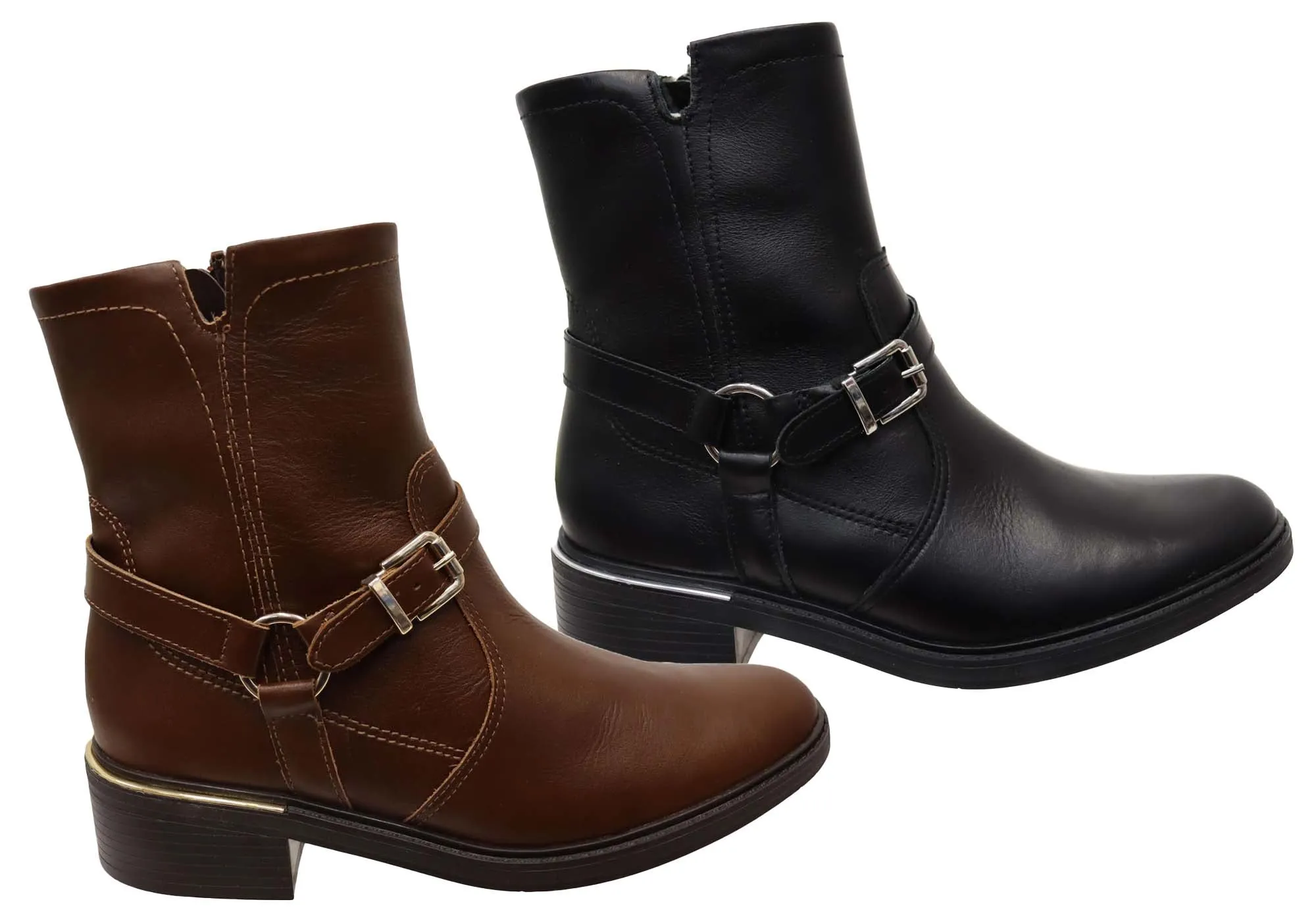 Bottes Chelsea pour Femme Belinda en Cuir Confortable avec Semelle Comfortflex