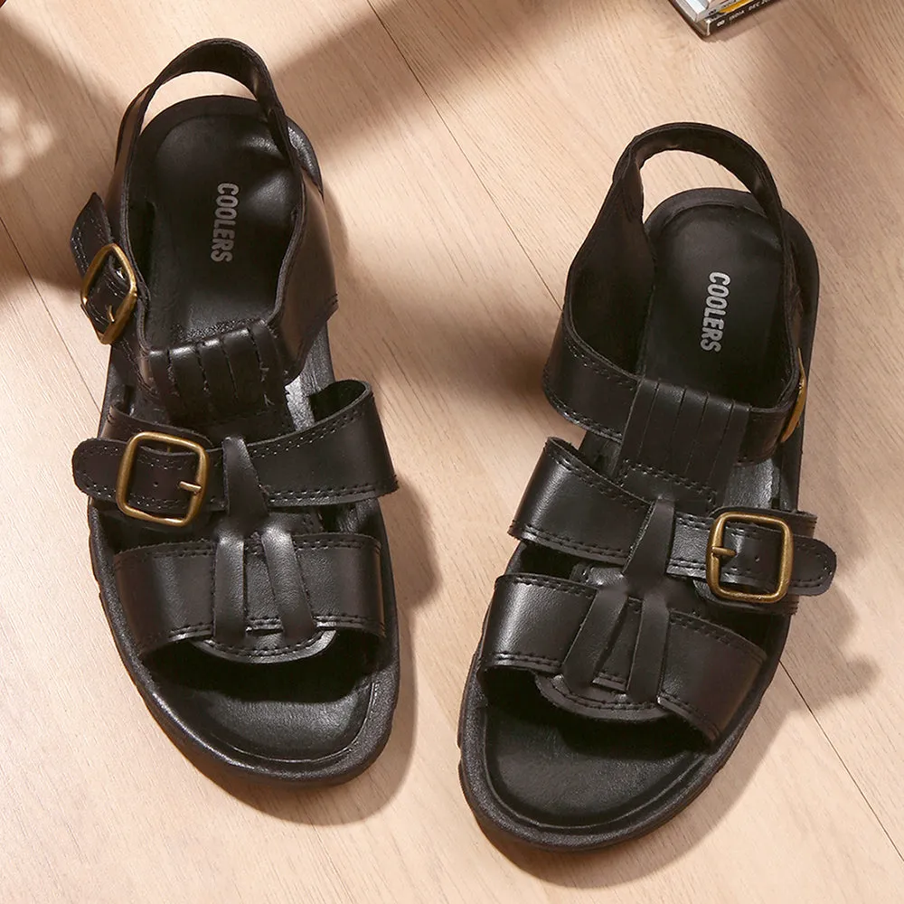 Sandales décontractées Coolers (Noir) pour hommes SEMSON-N par Liberty