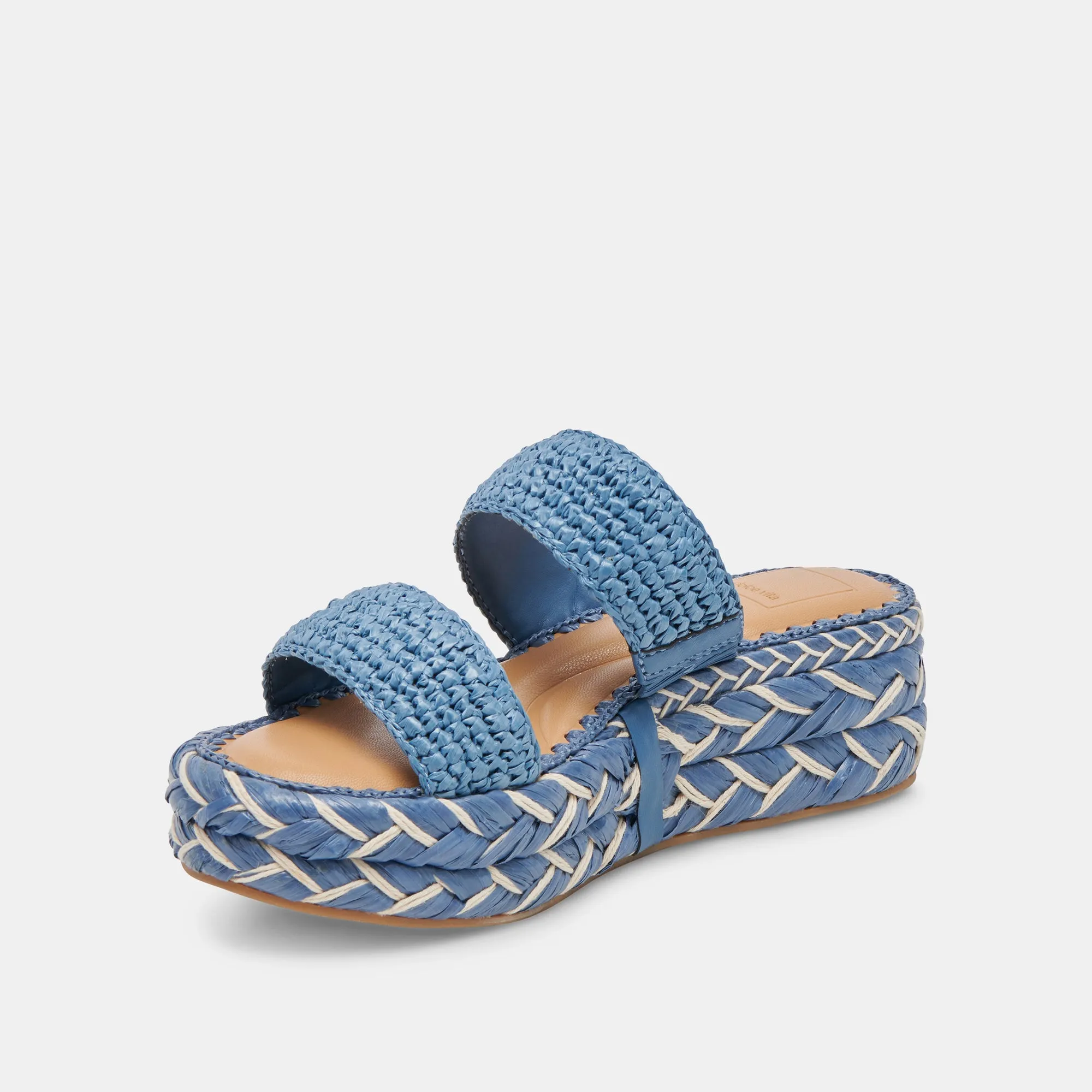 SANDALES CORLA RAFFIA BLEU