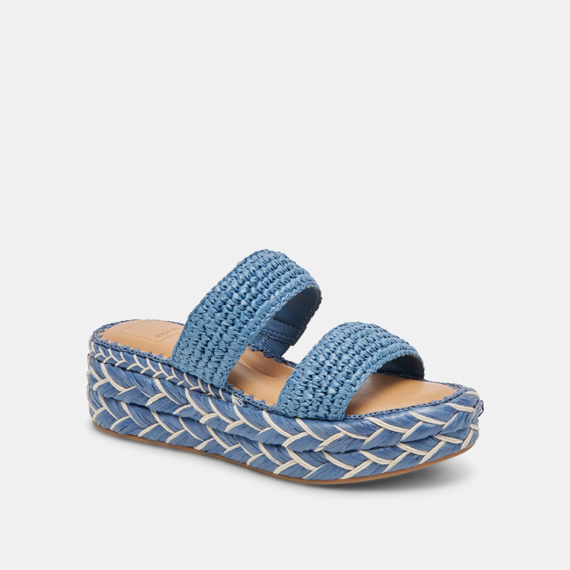 SANDALES CORLA RAFFIA BLEU