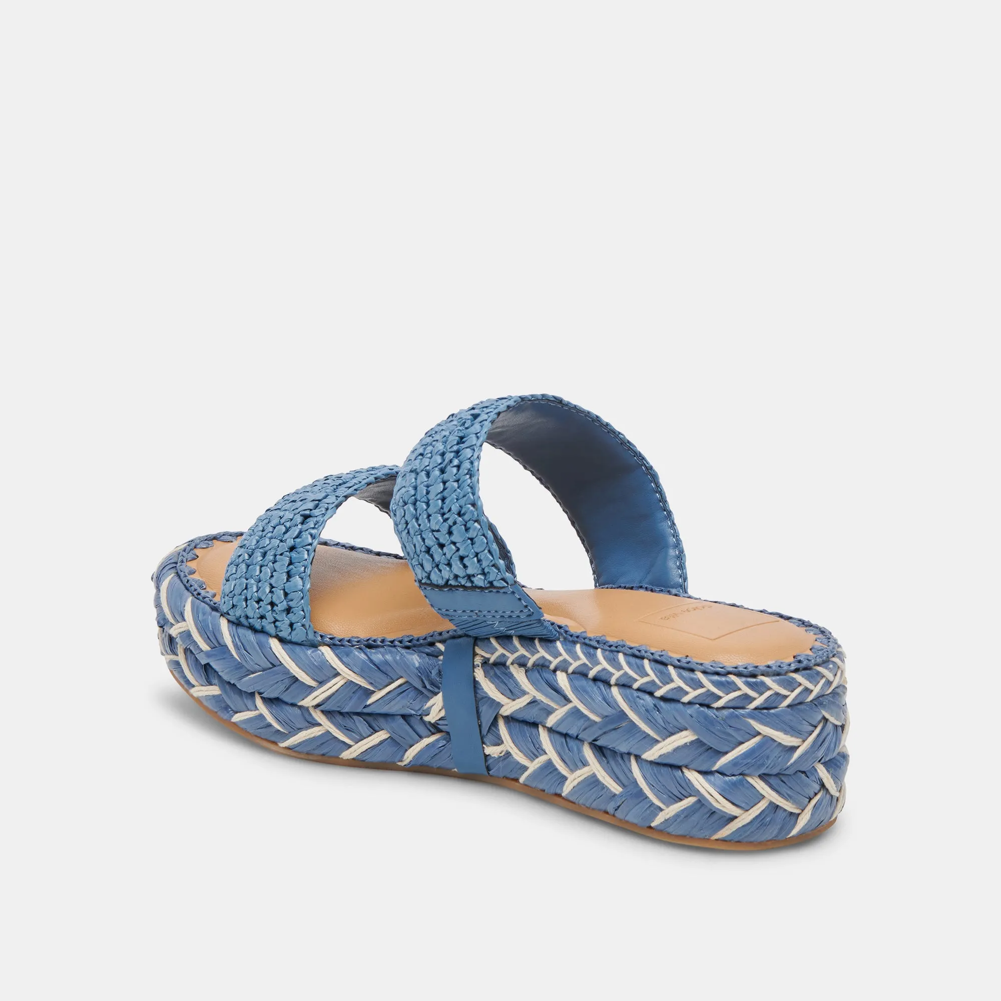 SANDALES CORLA RAFFIA BLEU