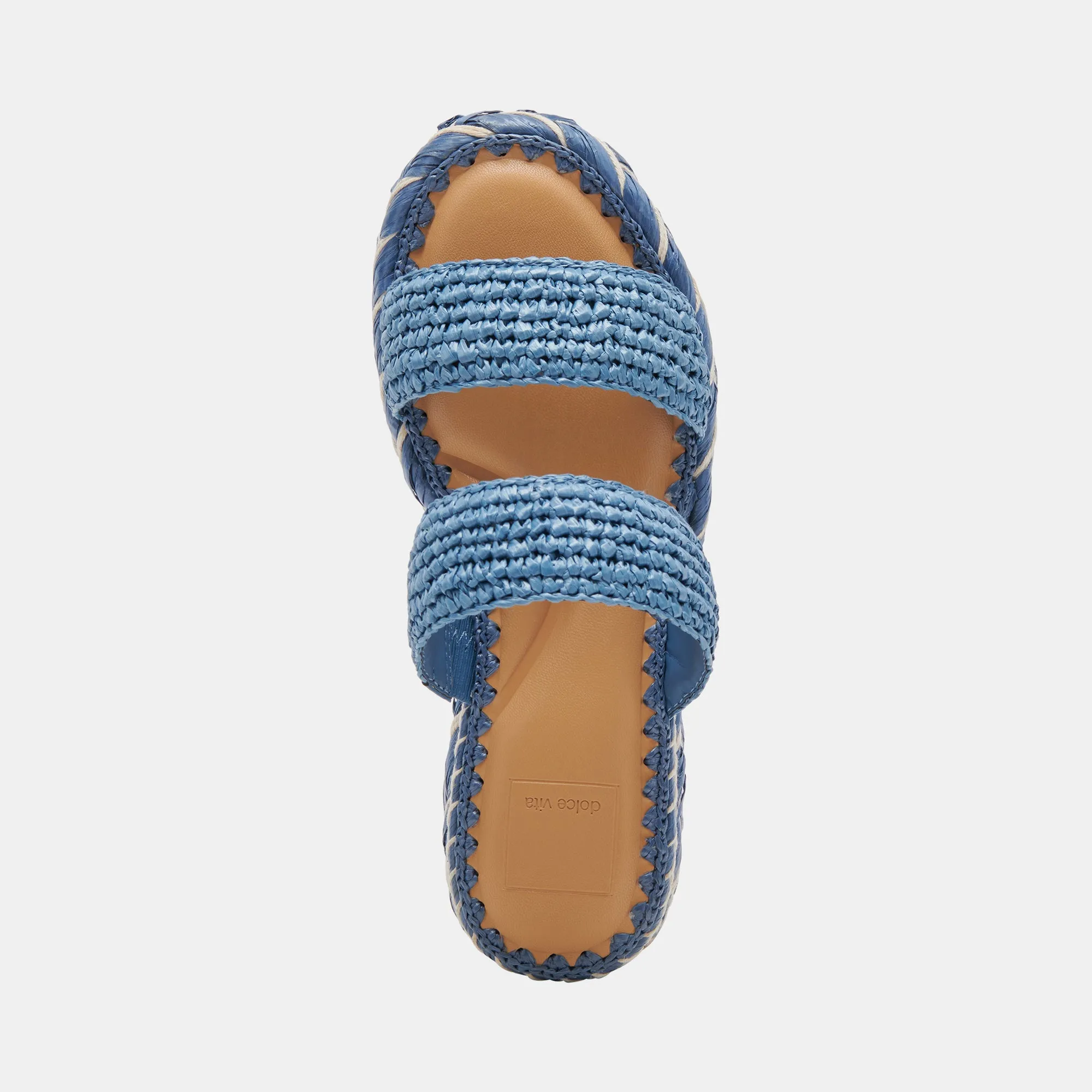SANDALES CORLA RAFFIA BLEU