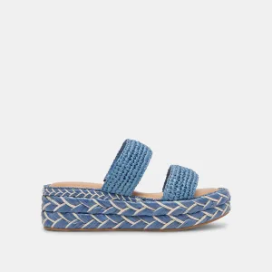 SANDALES CORLA RAFFIA BLEU