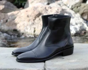 Corrente 1547 Bottine en veau brunie à enfiler - Noir