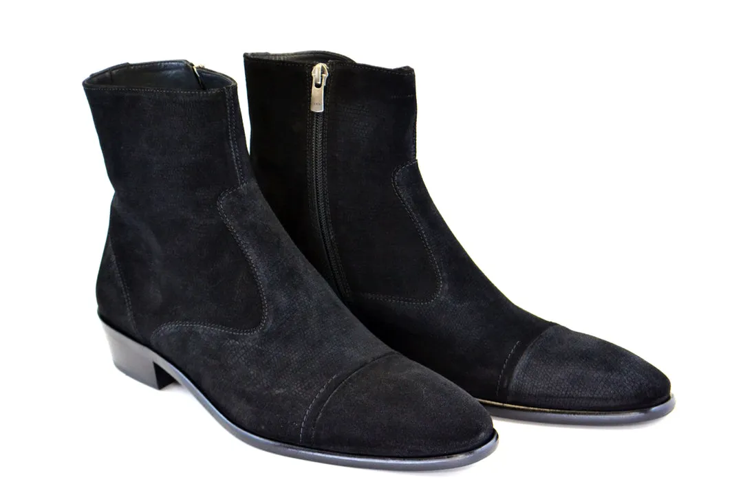 Corrente 1547 Bottines Suédées à Enfiler - Noir
