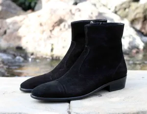 Corrente 1547 Bottines Suédées à Enfiler - Noir